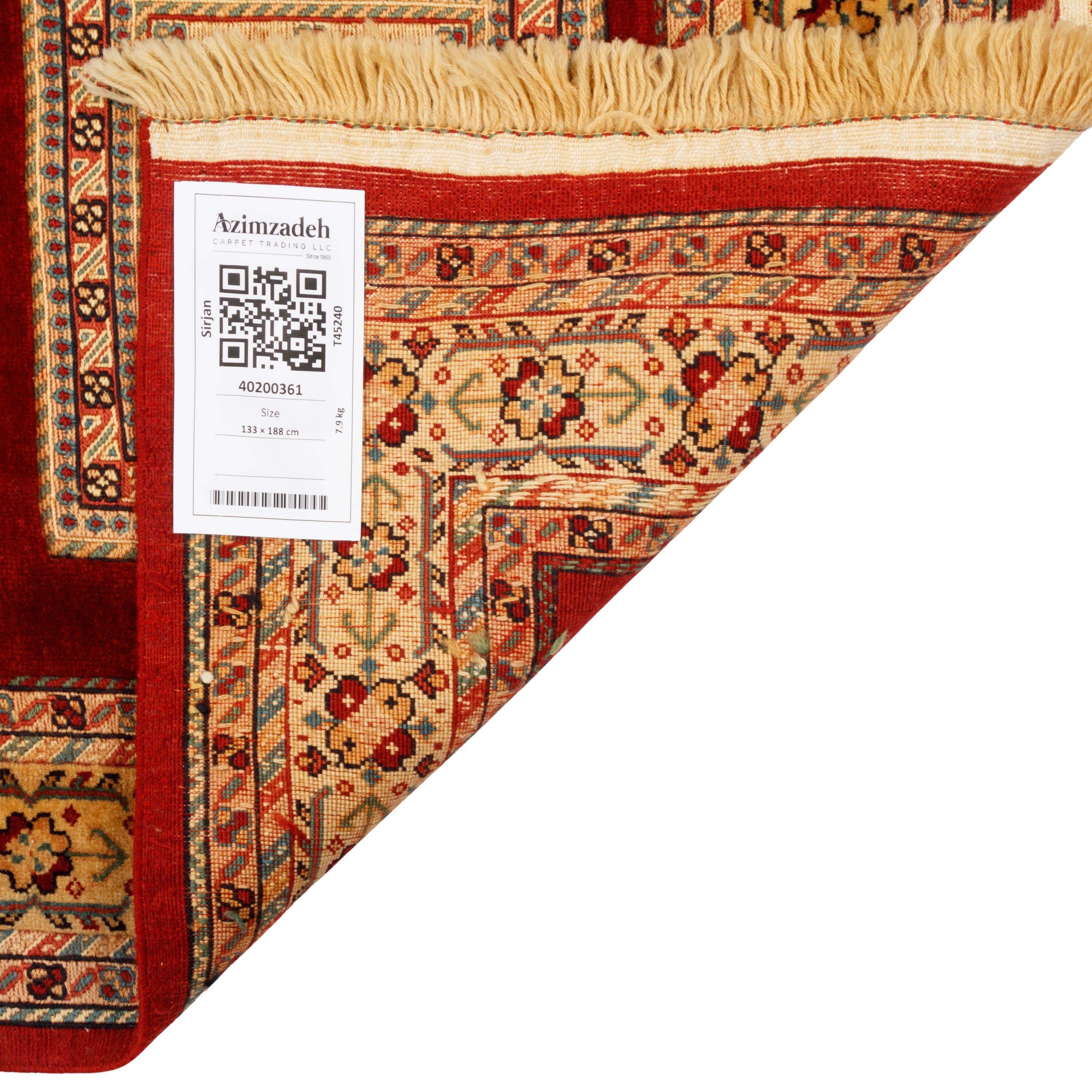 سجاد كيليم سيرجان اليدوي — غابي | صوف بالكامل | 133 × 188 سم | SKU 40200361
