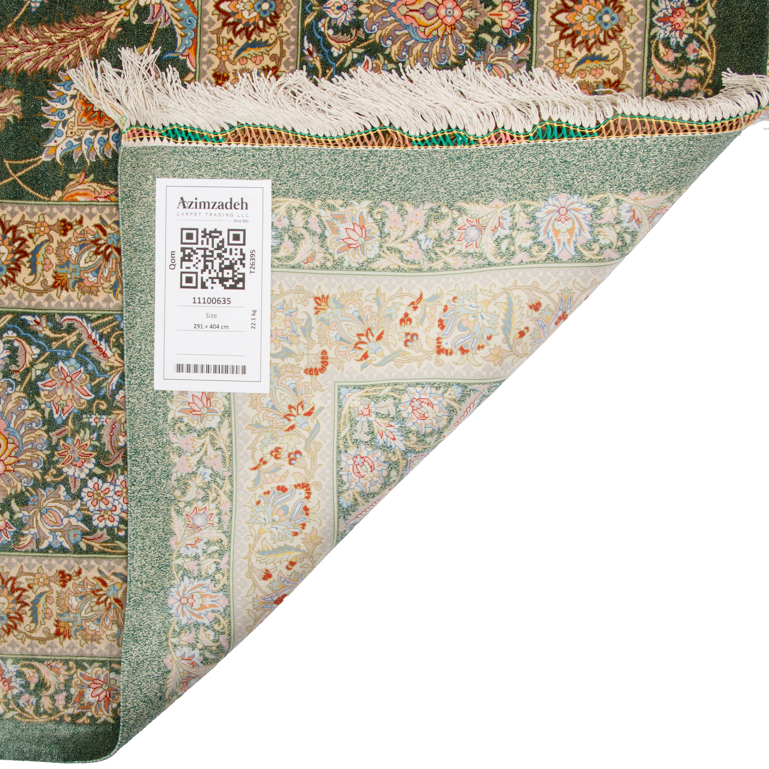 Qom Handmade Carpet — Toranj-dar | Full Silk | 291 × 404 cm | SKU 11100635