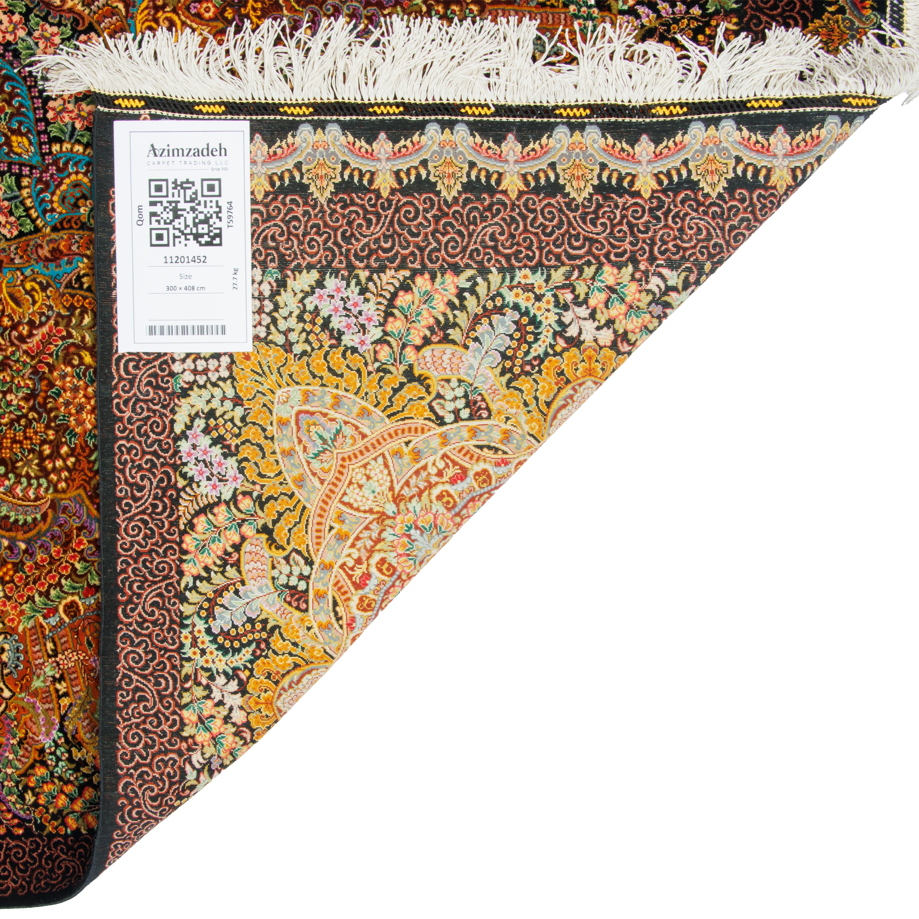 Qom Handmade Carpet — Lachak Toranj | Full Silk | 300 × 408 cm | SKU 11201452