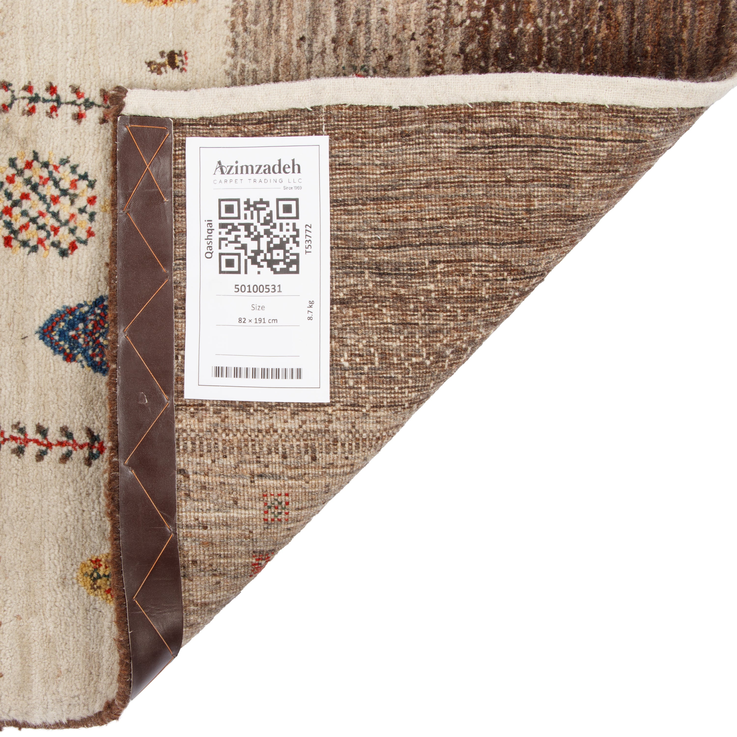 Qashqai Handmade Gabbeh — Ghabi | Full Wool | 82 × 191 cm | SKU 50100531