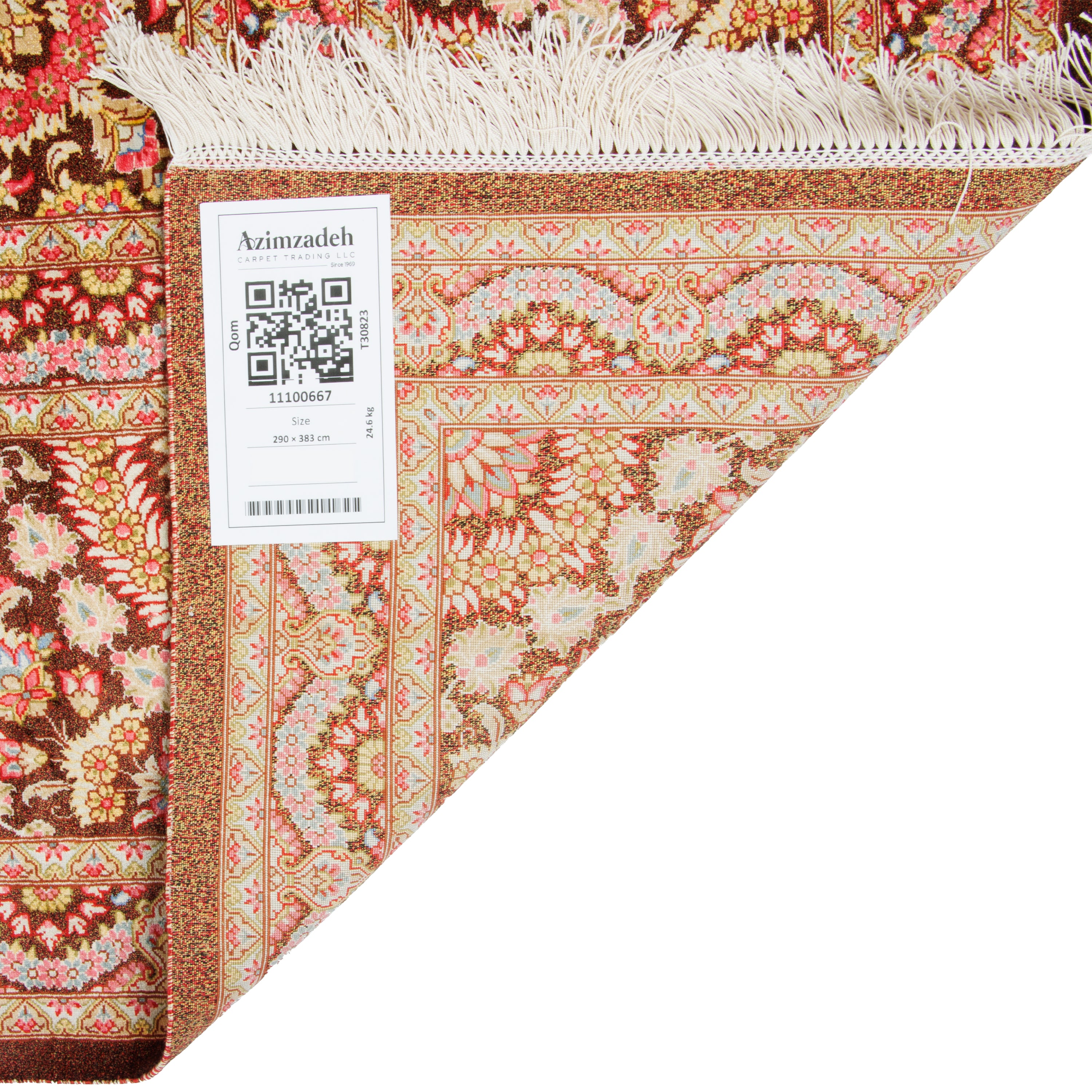 سجادة قم يدوية — لشك ترنج | حرير بالكامل | 290 × 383 سم | رمز المنتج 11100667