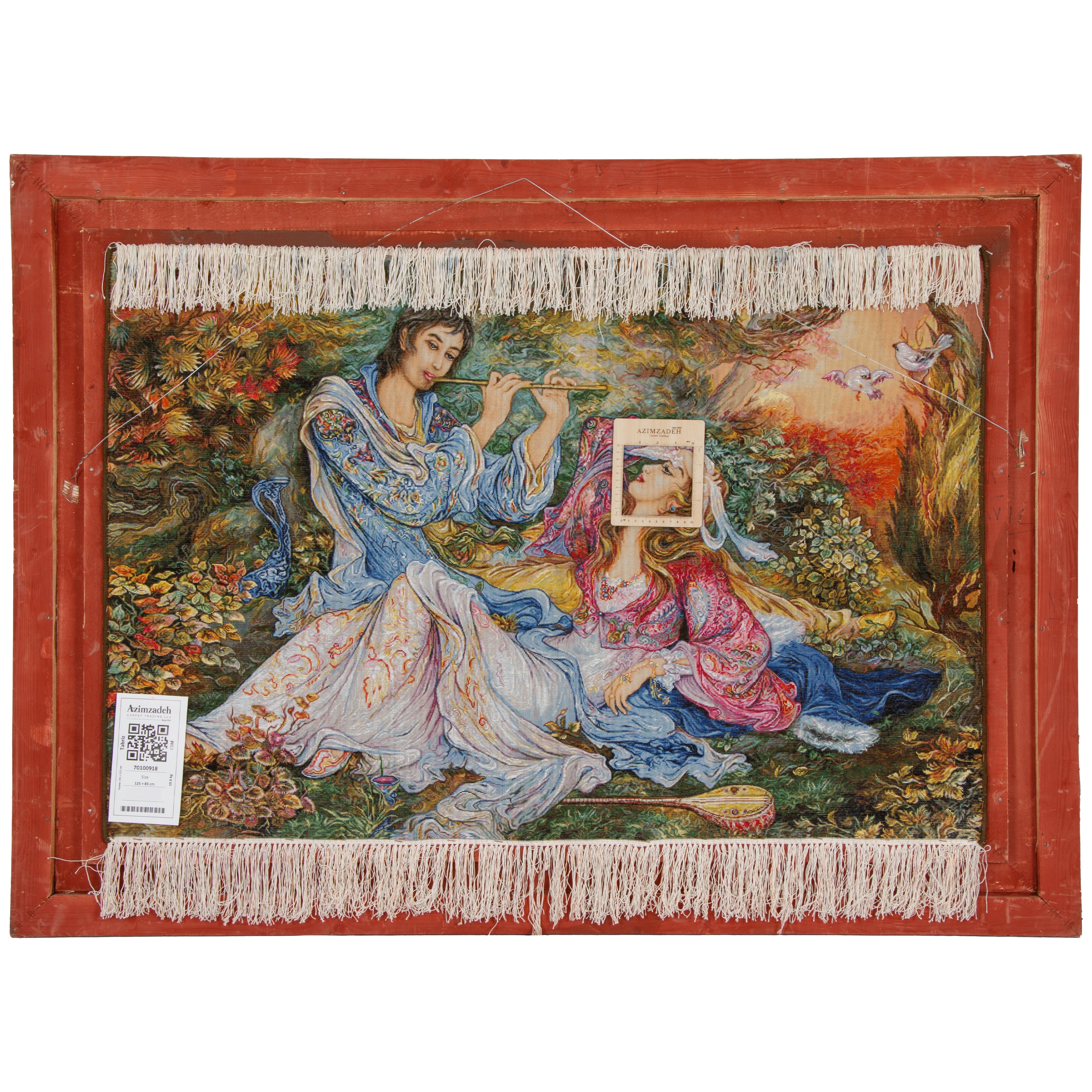 Tabriz Handmade Carpet Wall Art — Sarasar | Silk Pile / Silk Warp | 125 × 83 cm | SKU 70100918
