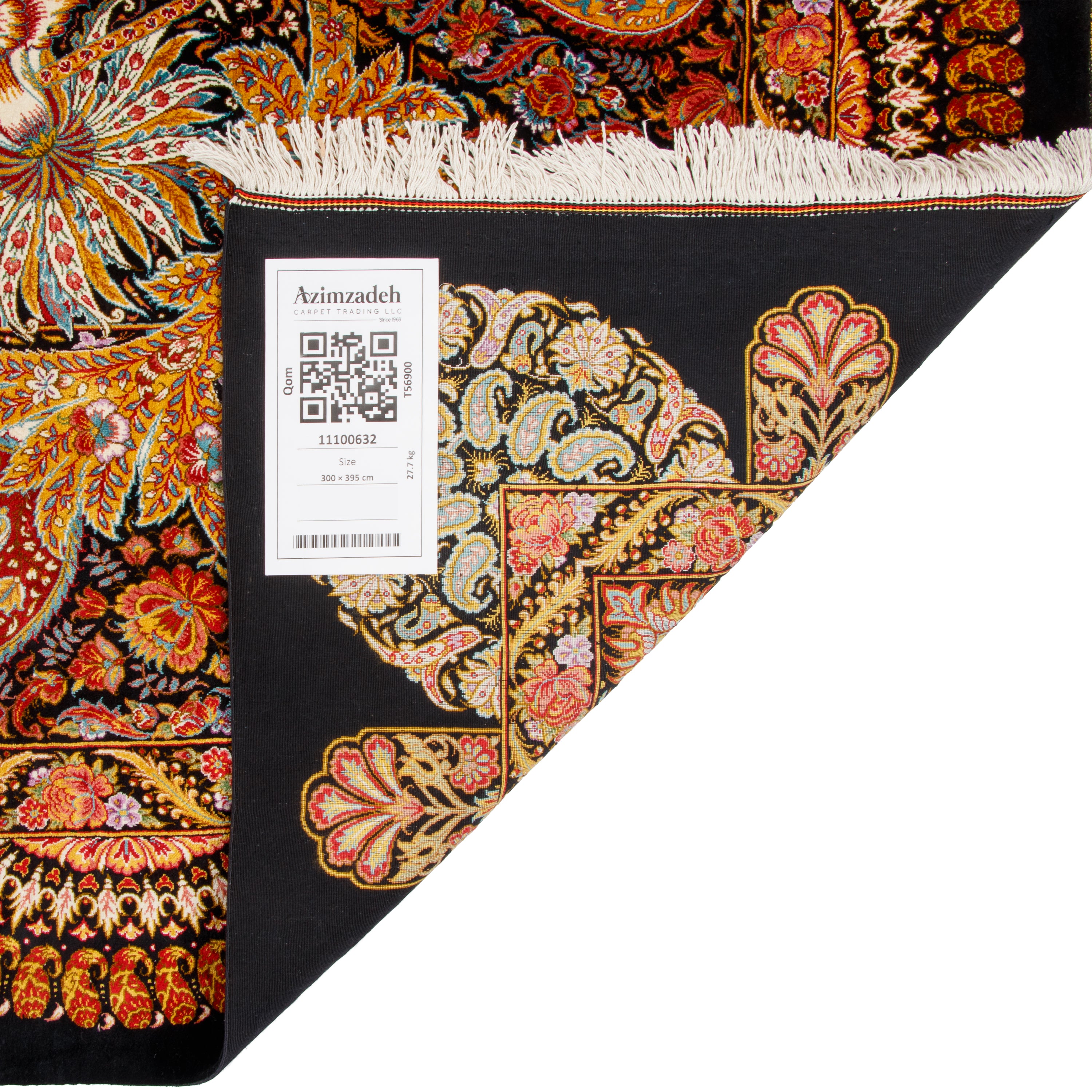 سجاد قم يدوي — ساراسار | حرير بالكامل | 300 × 395 سم | SKU 11100632
