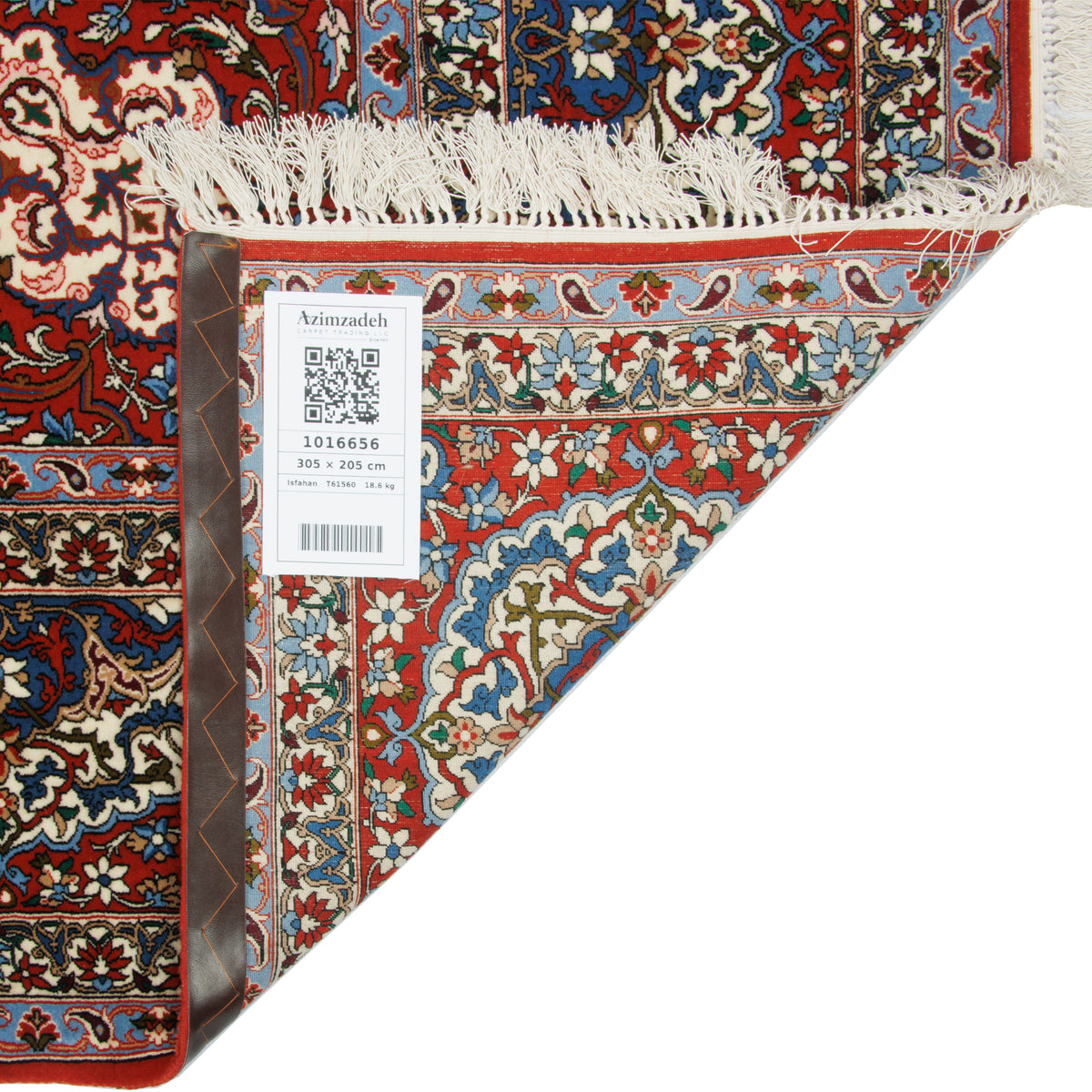 Isfahan Handmade Carpet, Medallion and Corner, Wool on Silk, Ivory, 205 × 305 cm — 1016656
