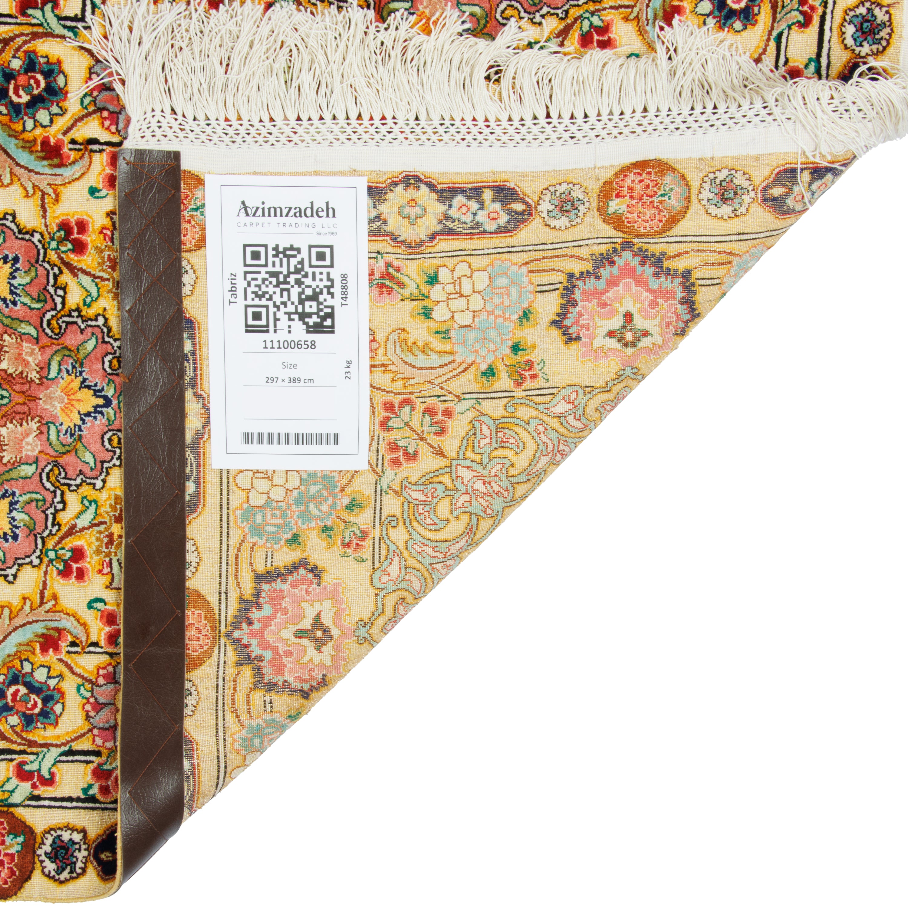Tabriz Handmade Carpet — Lachak Toranj | Silk Pile / Silk Warp | 297 × 389 cm | SKU 11100658