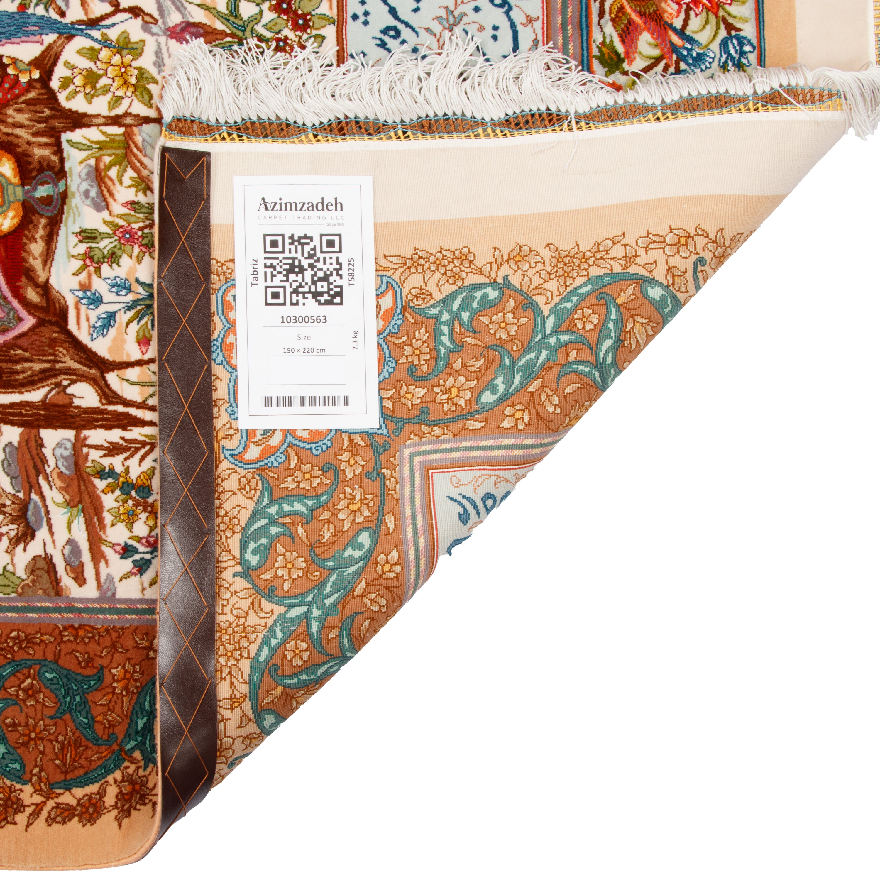 سجادة تبريز يدوية — ساراسار | خيوط حريرية / سدى حريري | 220 × 150 سم | رمز المنتج 10300563