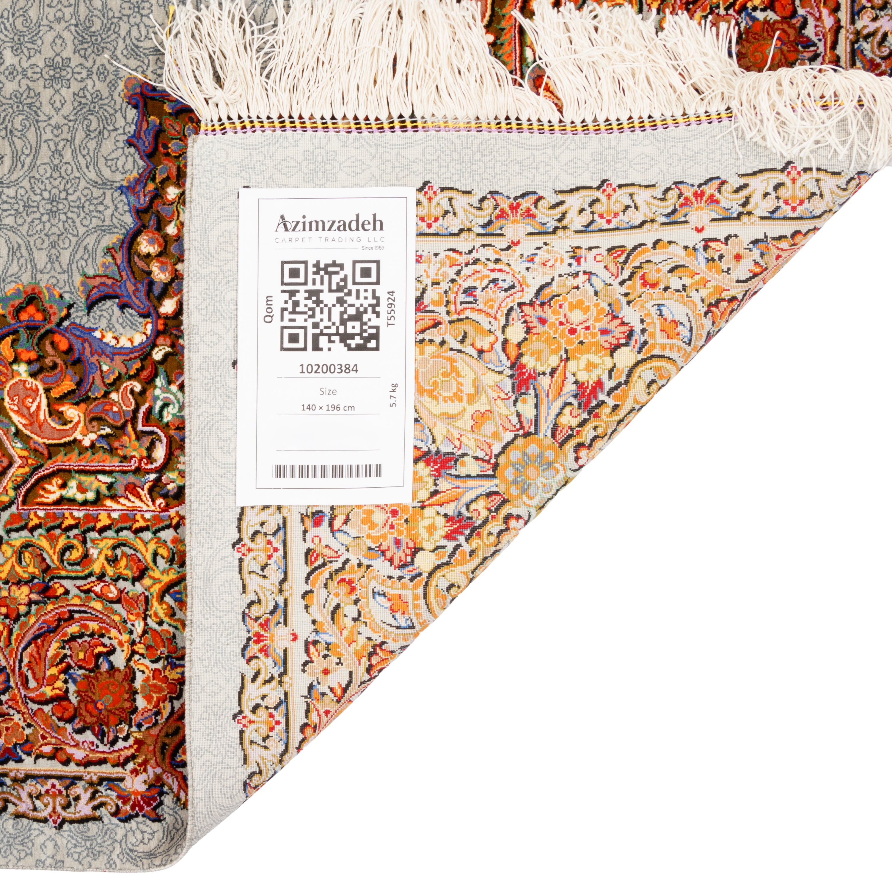 Qom Handmade Carpet — Lachak Toranj | Full Silk | 140 × 196 cm | SKU 10200384