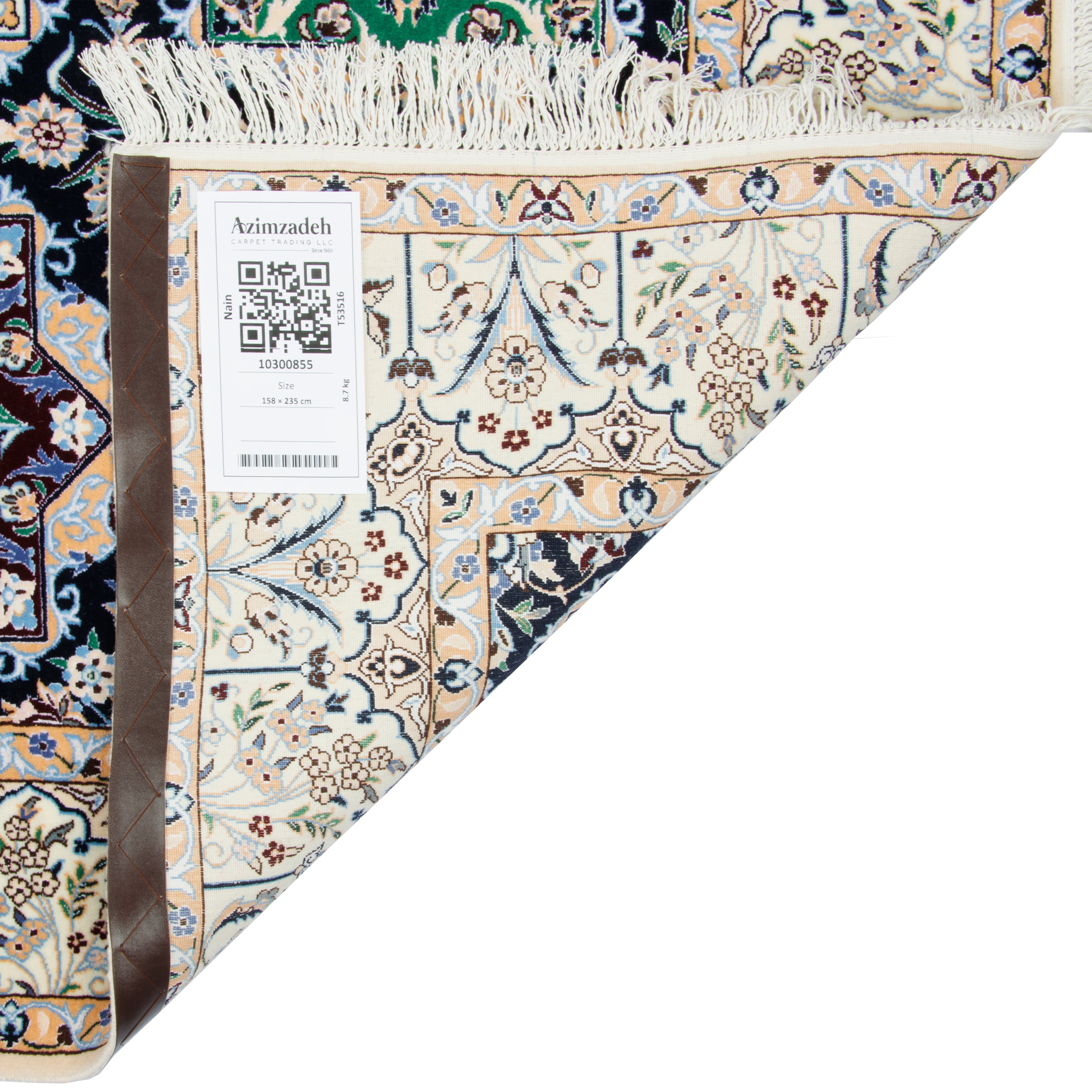 سجادة نايين اليدوية — باندي | وبر حرير / سدى قطن | 158 × 235 سم | SKU 10300855