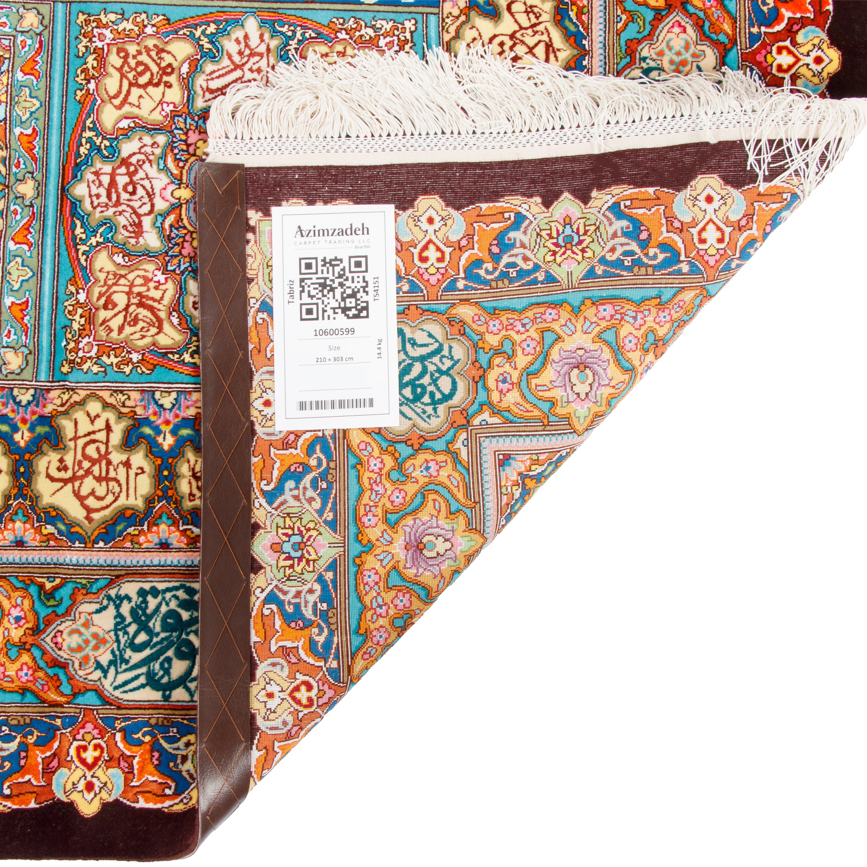 لوحة فنية جدارية لسجادة تبريز يدوية — محرابي | حرير الوبر / حرير السداة | 303 × 210 سم | رمز SKU 70600599