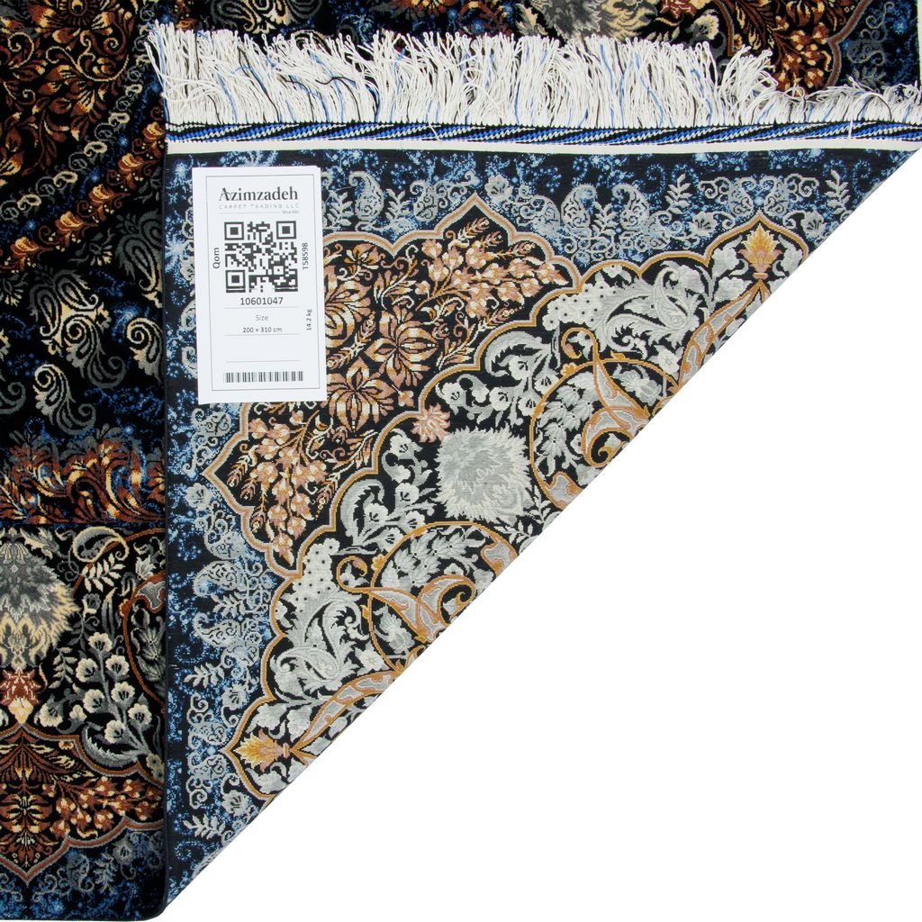 سجادة قم يدوية — لشك وترنج | حرير بالكامل | 200 × 310 سم | SKU 10601047