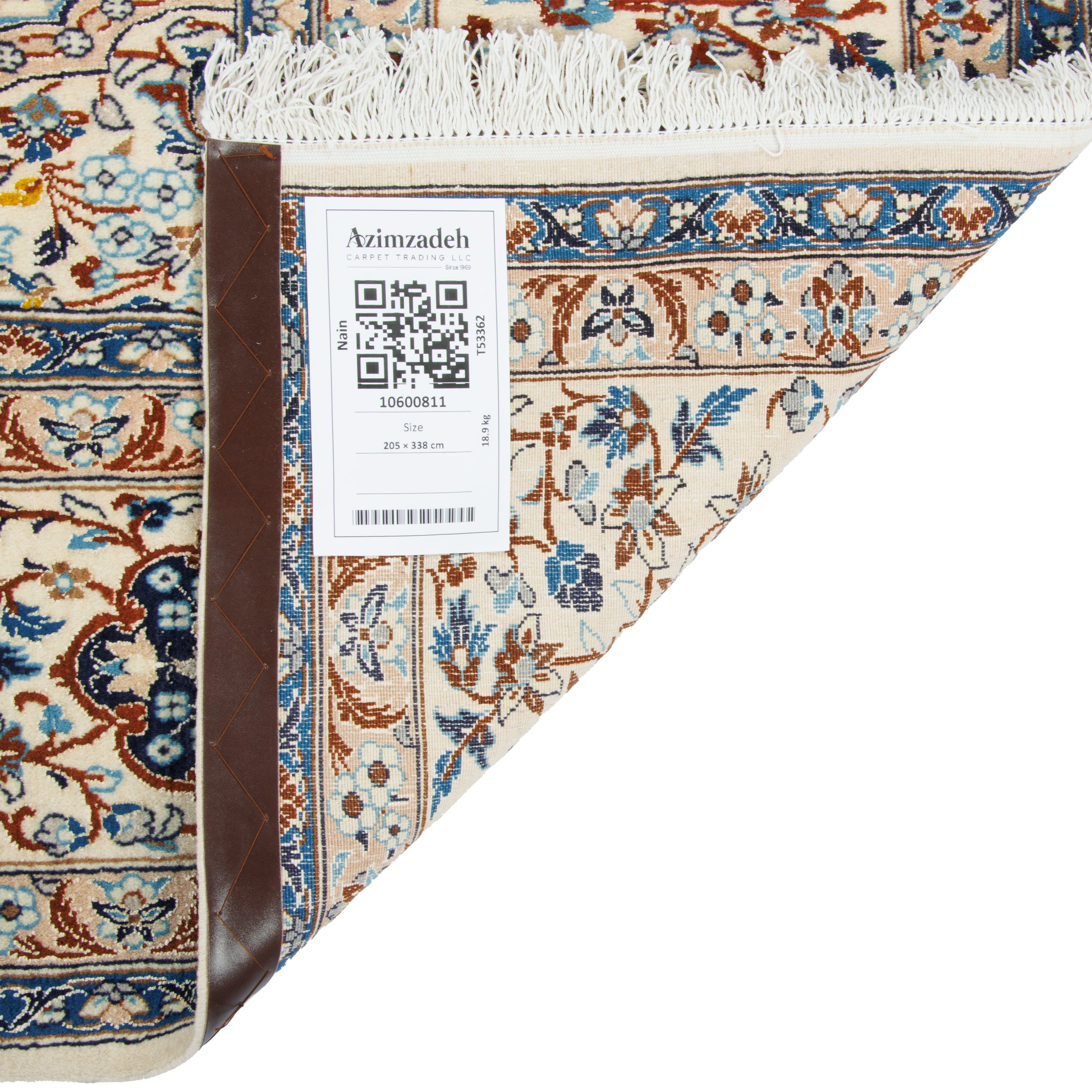 سجاد نايين يدوي — ساراسار | وبر حرير / سدى قطن | 205 × 338 سم | رمز المنتج 10600811