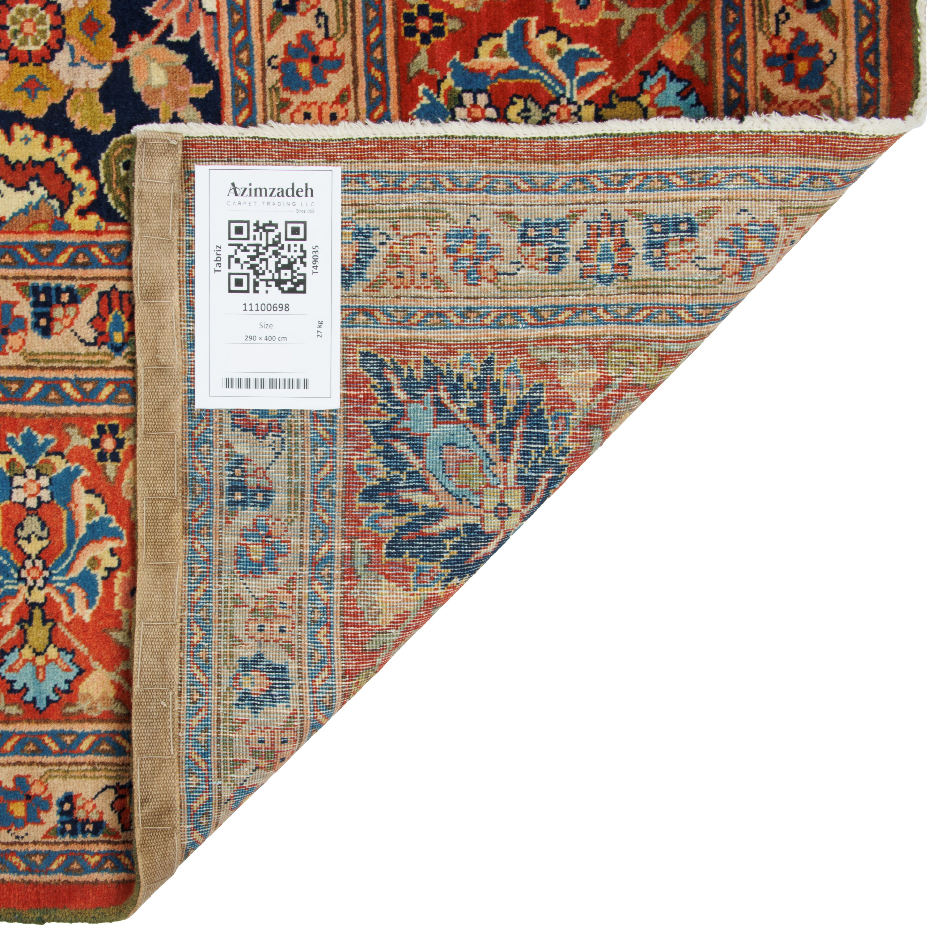 Tabriz Handmade Carpet — Sarasar | Wool / Cotton Warp | 290 × 400 cm | SKU 11100698