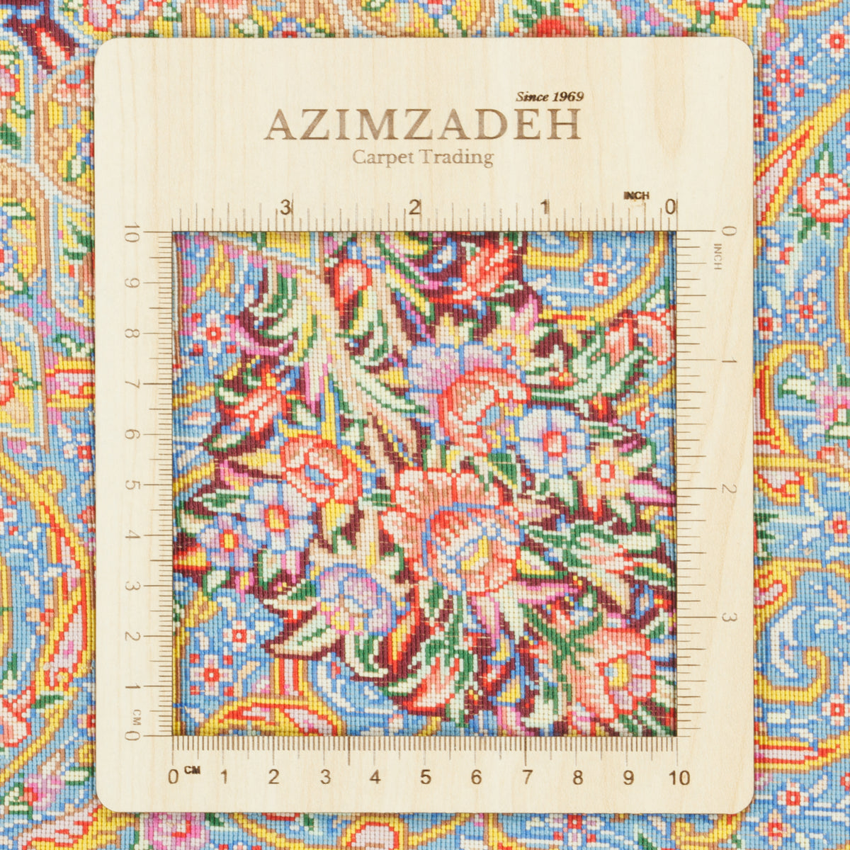 Qom Handmade Carpet by Zabihi, Medallion and Corner, Colorful, 198 × 300 cm — 1016586