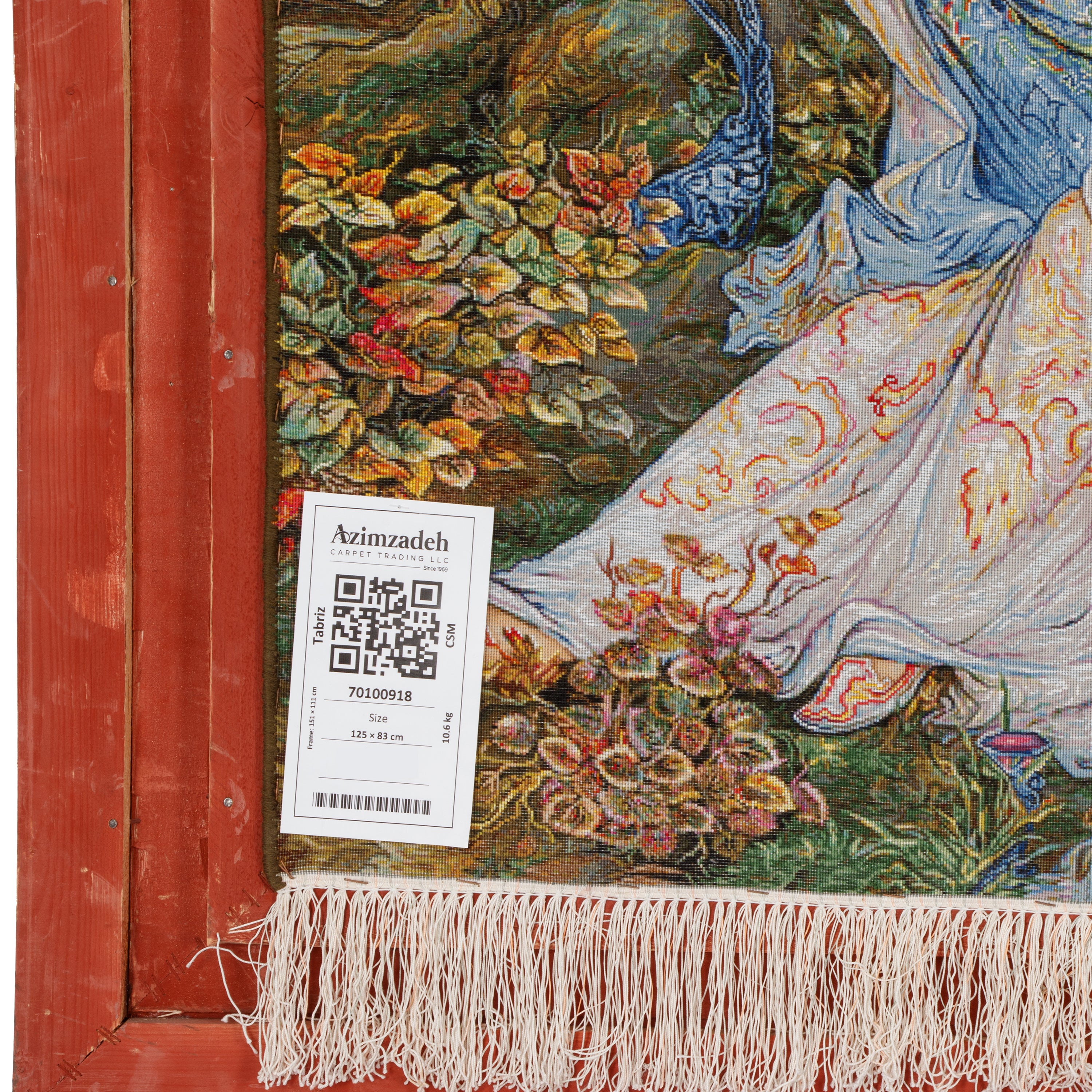 Tabriz Handmade Carpet Wall Art — Sarasar | Silk Pile / Silk Warp | 125 × 83 cm | SKU 70100918