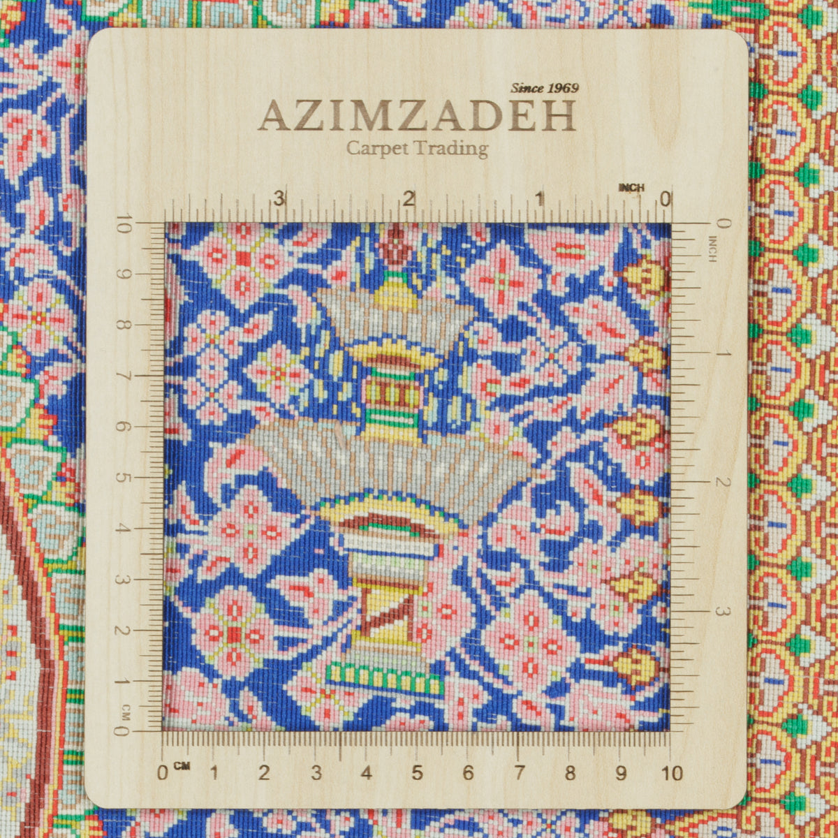 Qom Handmade Carpet by ganjineye honar, Central Medallion, Silk, Navy Blue, 106 × 157 cm — 1016975
