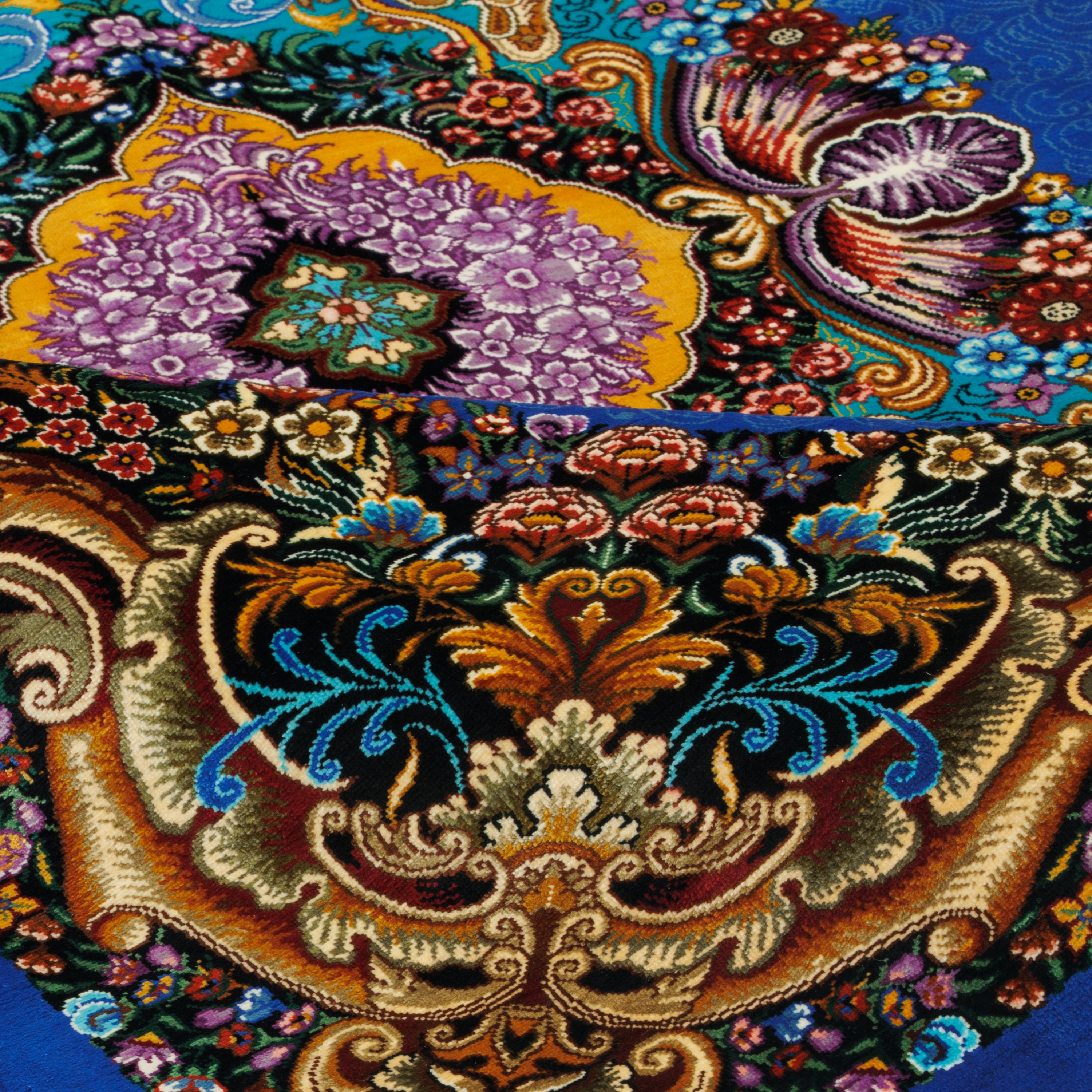 Qom Handmade Carpet — Lachak Toranj | Full Silk | 80 × 120 cm | SKU 10001485