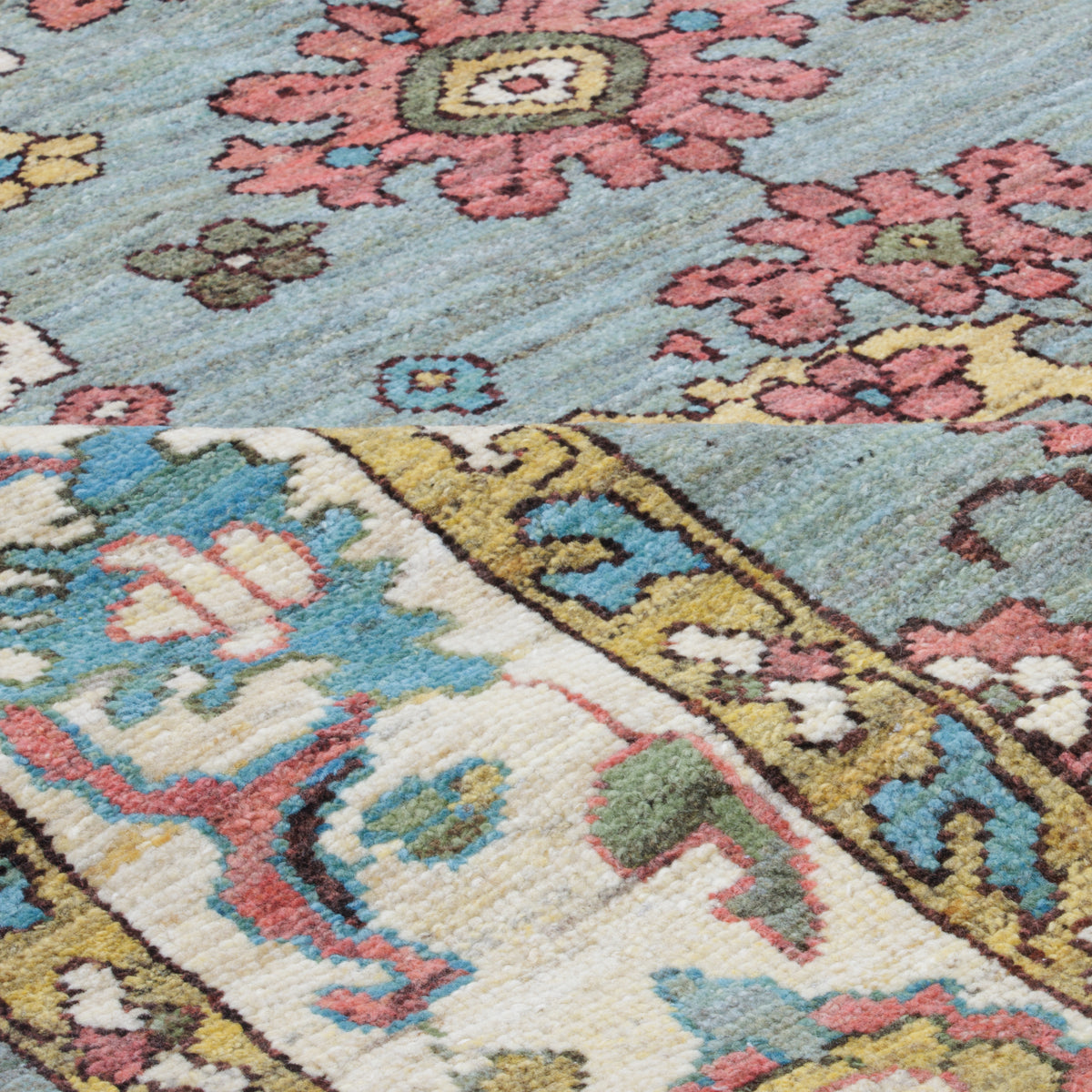 Tabriz Handmade Carpet, Allover, Wool on Cotton, Gray, 202 × 314 cm — 1016704