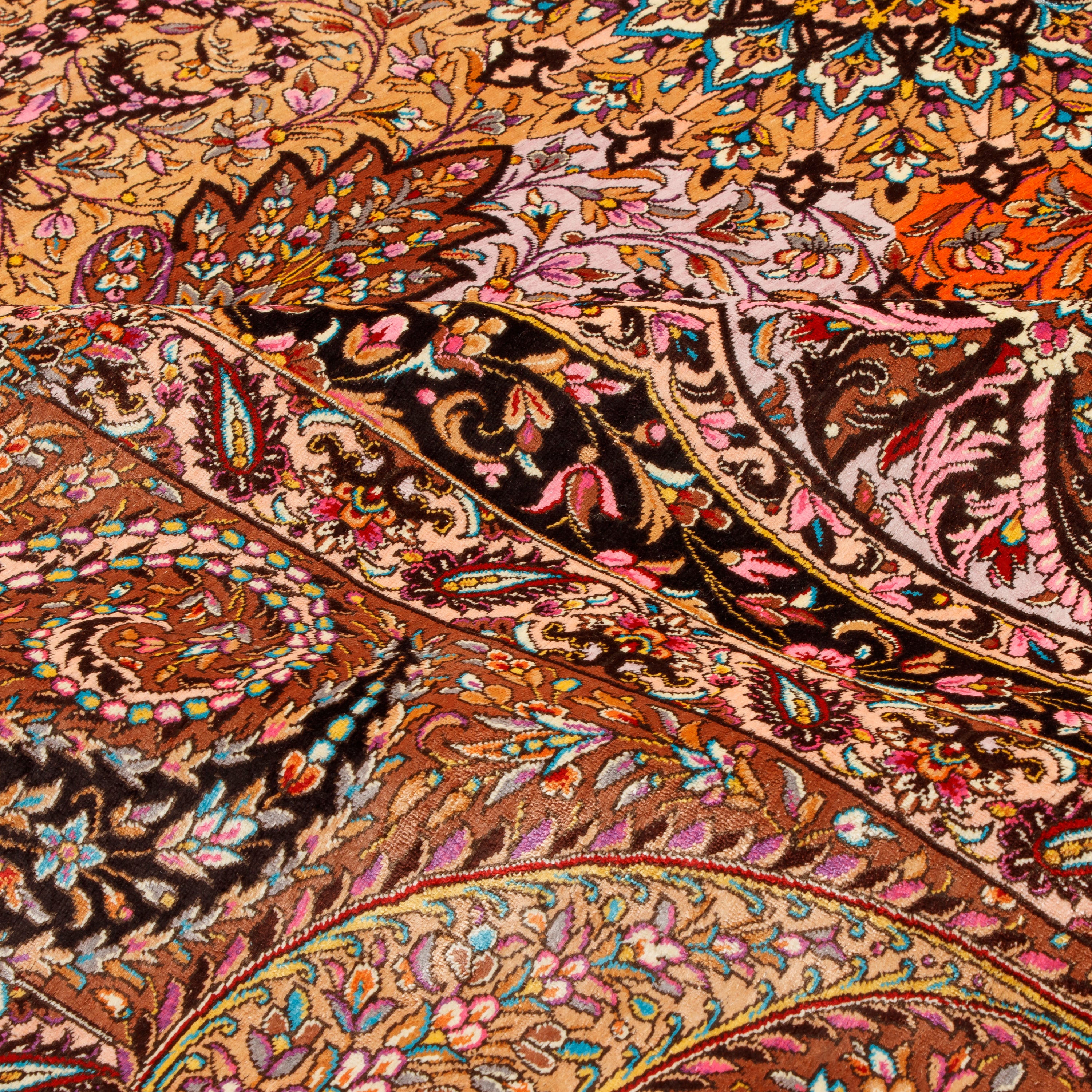 Qom Handmade Carpet — Lachak Toranj | Full Silk | 198 × 205 cm | SKU 10400549
