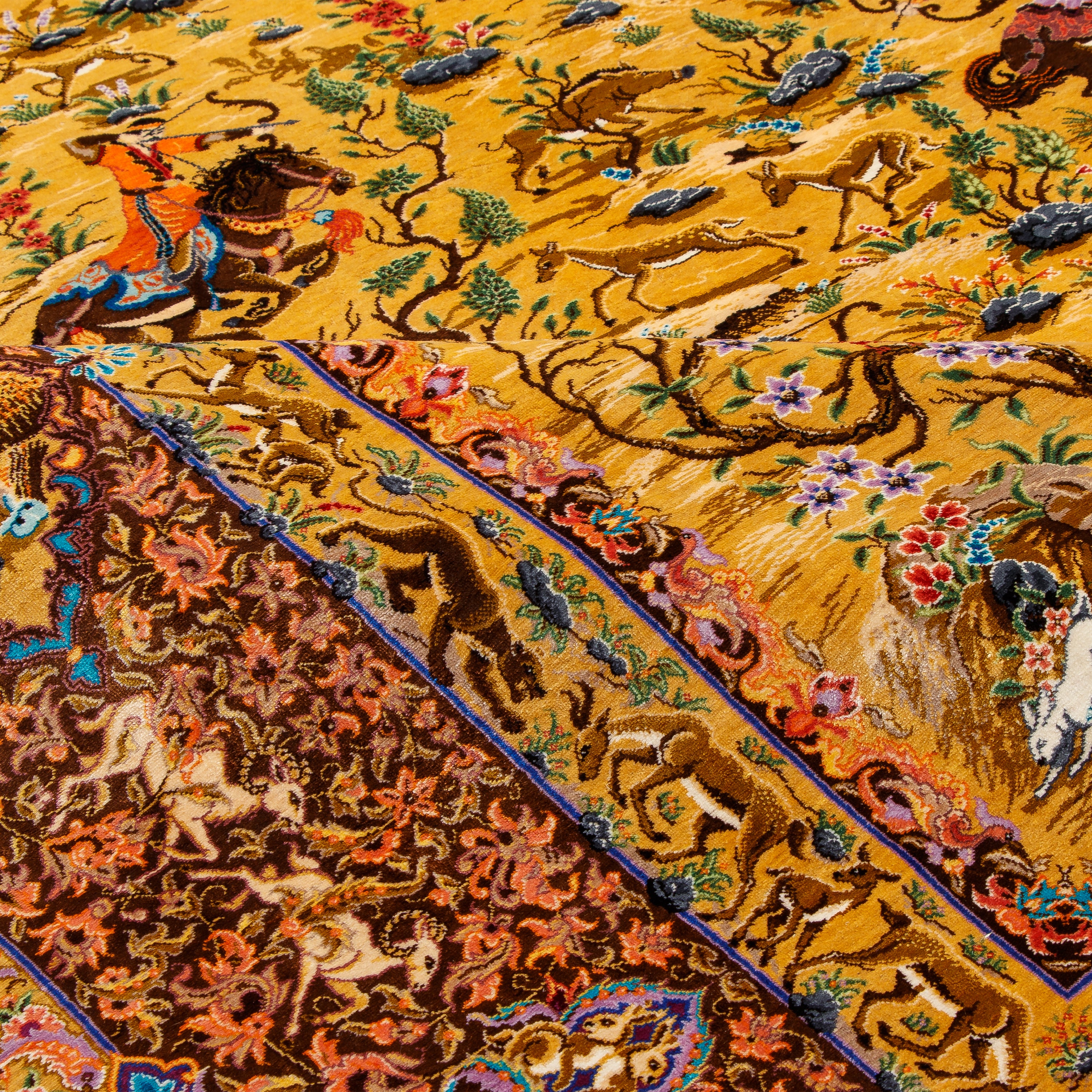 سجادة قم يدوية - ساراسار | حرير كامل | 137 × 212 سم | رمز المنتج 10200449