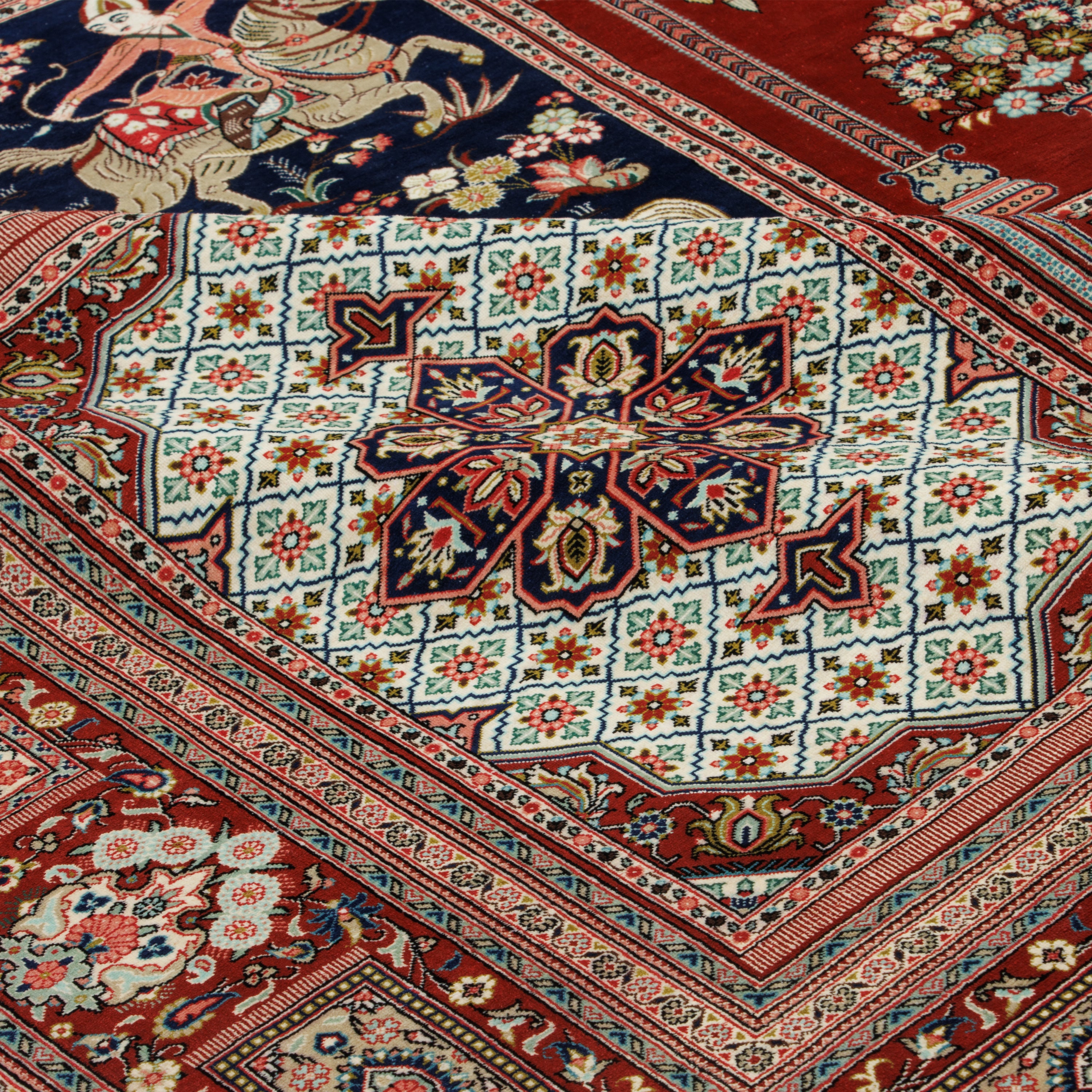 Qom Handmade Carpet — Sarasar | Full Silk | 134 × 196 cm | SKU 10201471