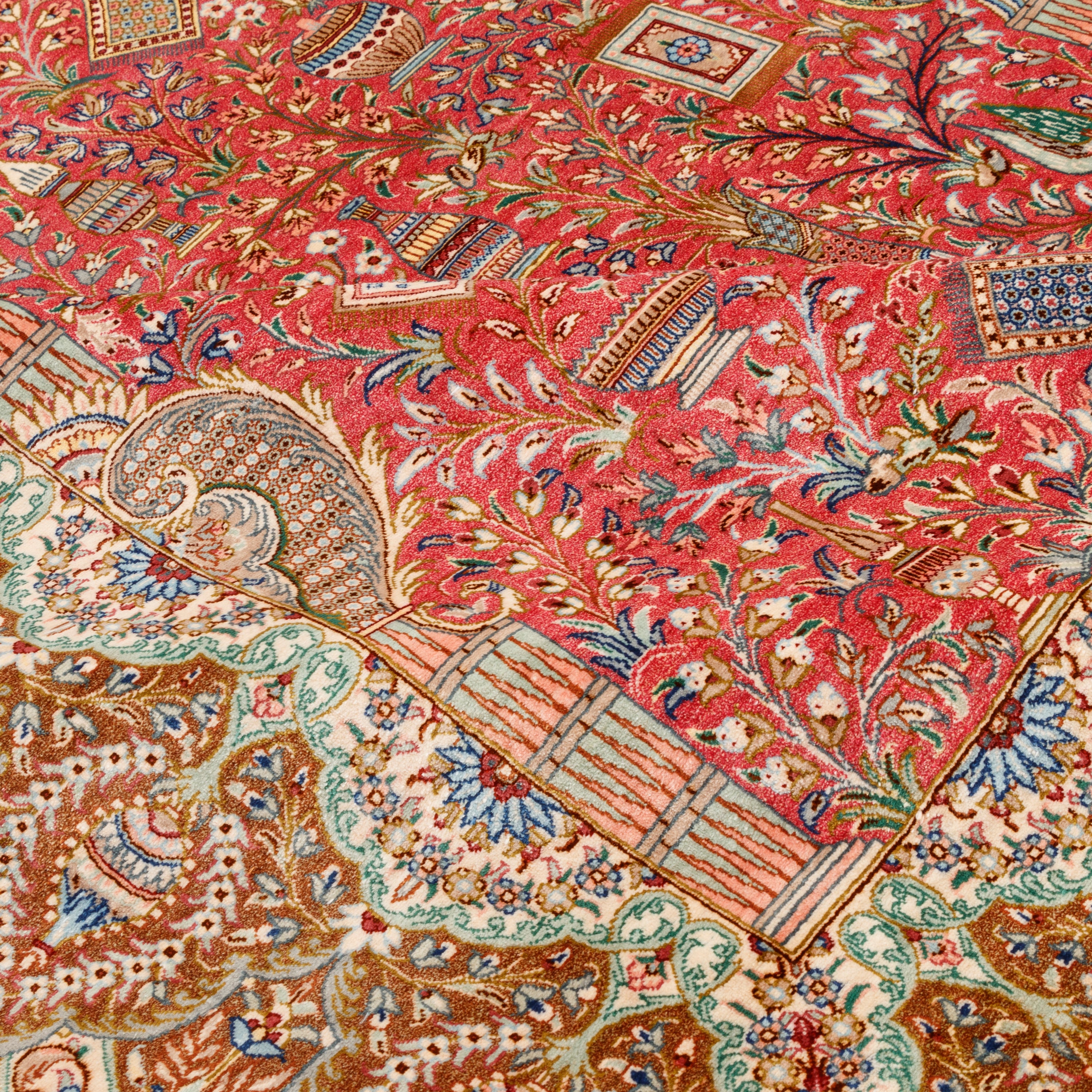 سجادة قم يدوية - محرابي | حرير كامل | 150 × 200 سم | رمز المنتج 10300389