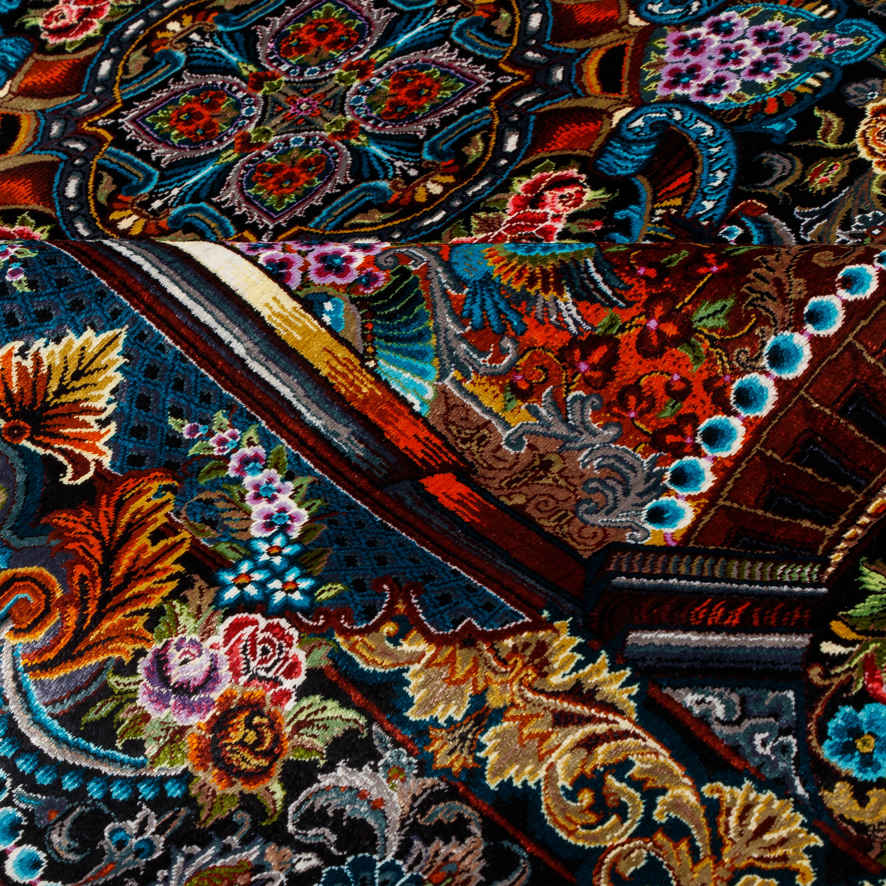 Qom Handmade Carpet — Lachak Toranj | Full Silk | 137 × 202 cm | SKU 10200433