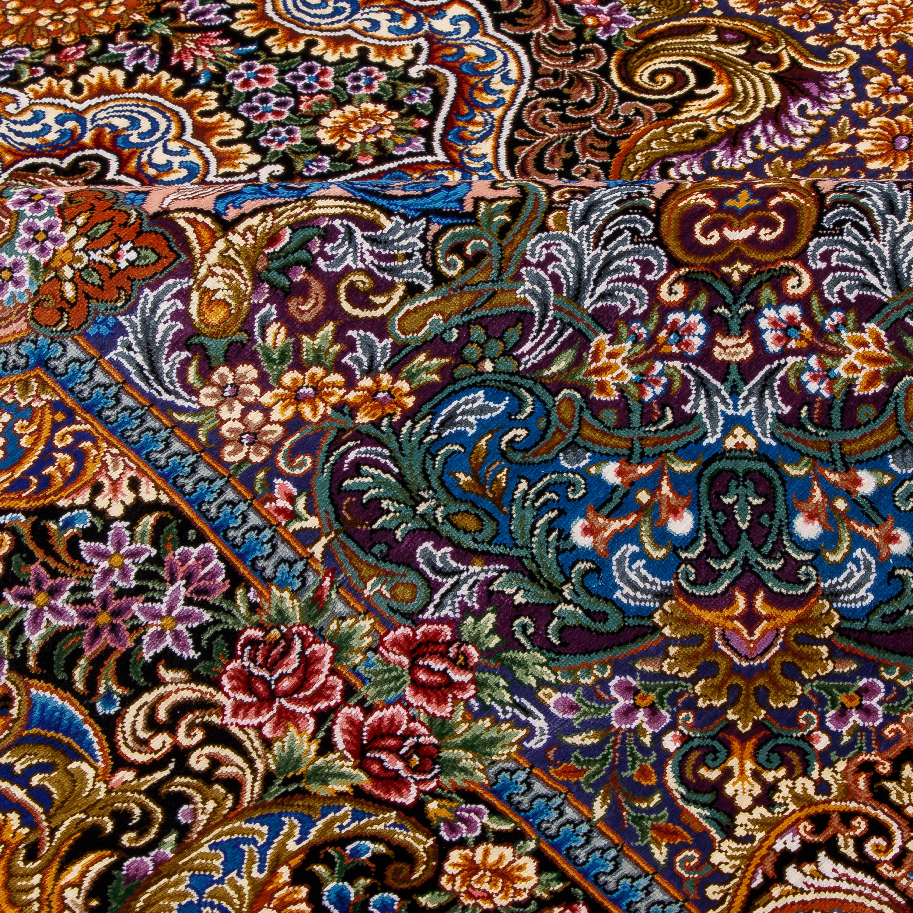 سجادة قم يدوية — لشك ترنج | حرير بالكامل | 127 × 197 سم | SKU 10200407