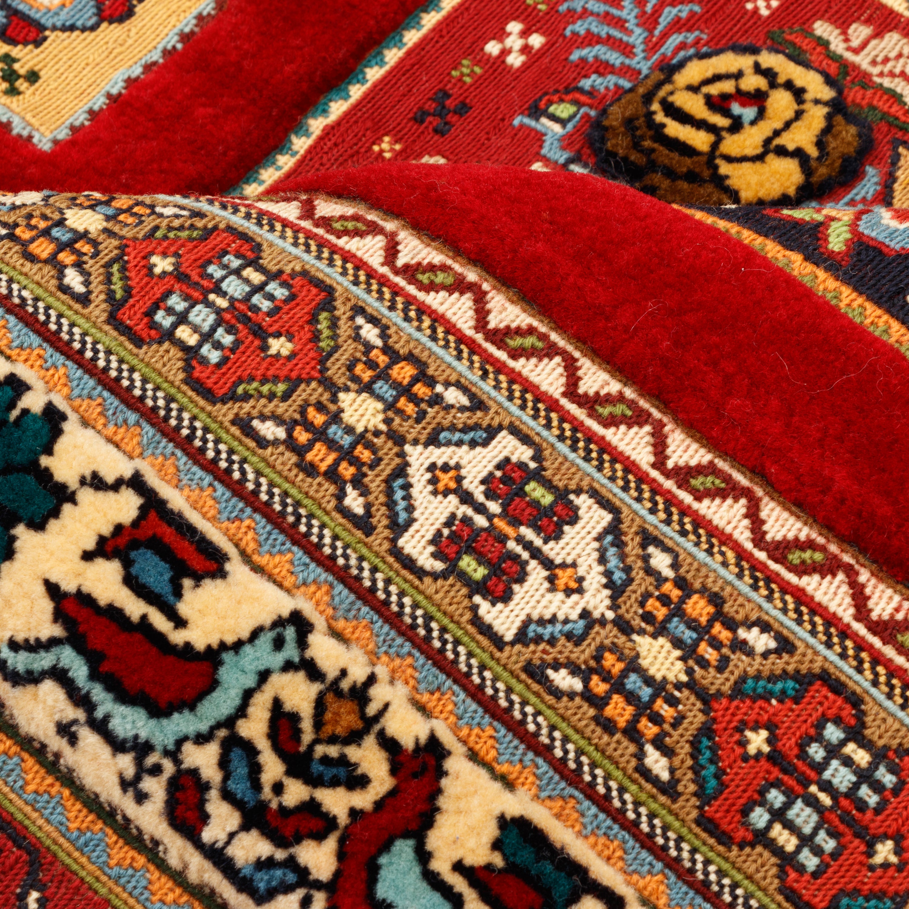 سجادة كيليم سيرجان يدوية الصنع — خشتي | صوف بالكامل | 85 × 127 سم | رمز المنتج 40100352