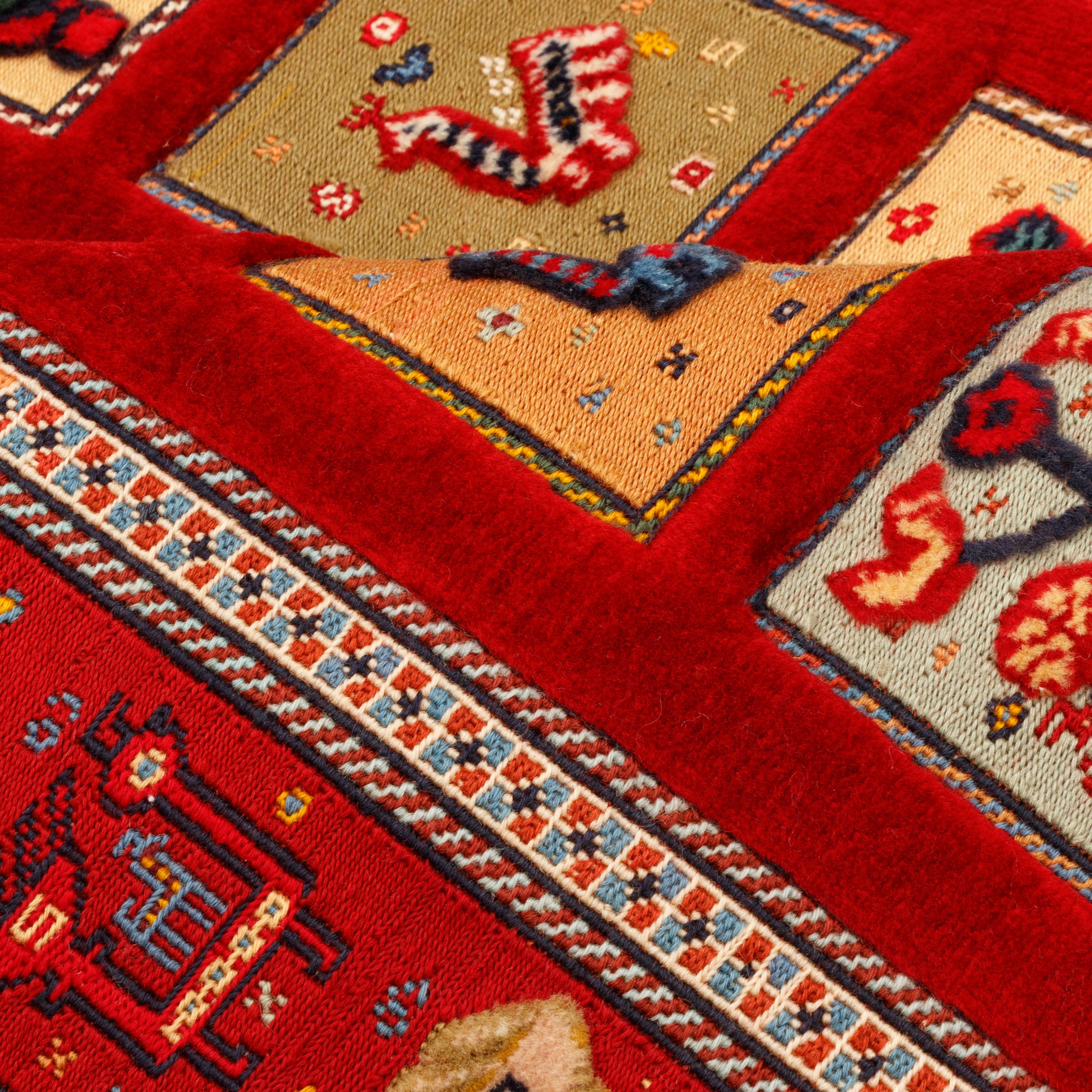 سجادة كيلم سيرجان اليدوية - خشتي | صوف كامل | 83 × 125 سم | رمز المنتج 40100351