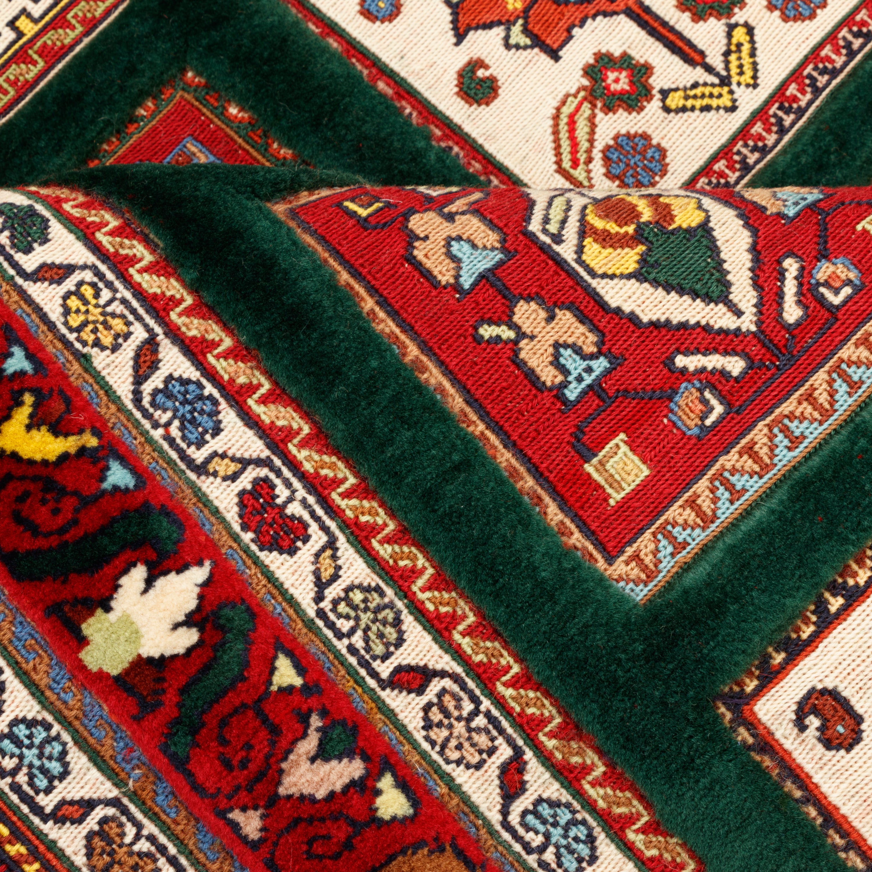 سجادة كيليم سيرجان اليدوية - خشتي | صوف كامل | 82 × 120 سم | رمز المنتج 40000339