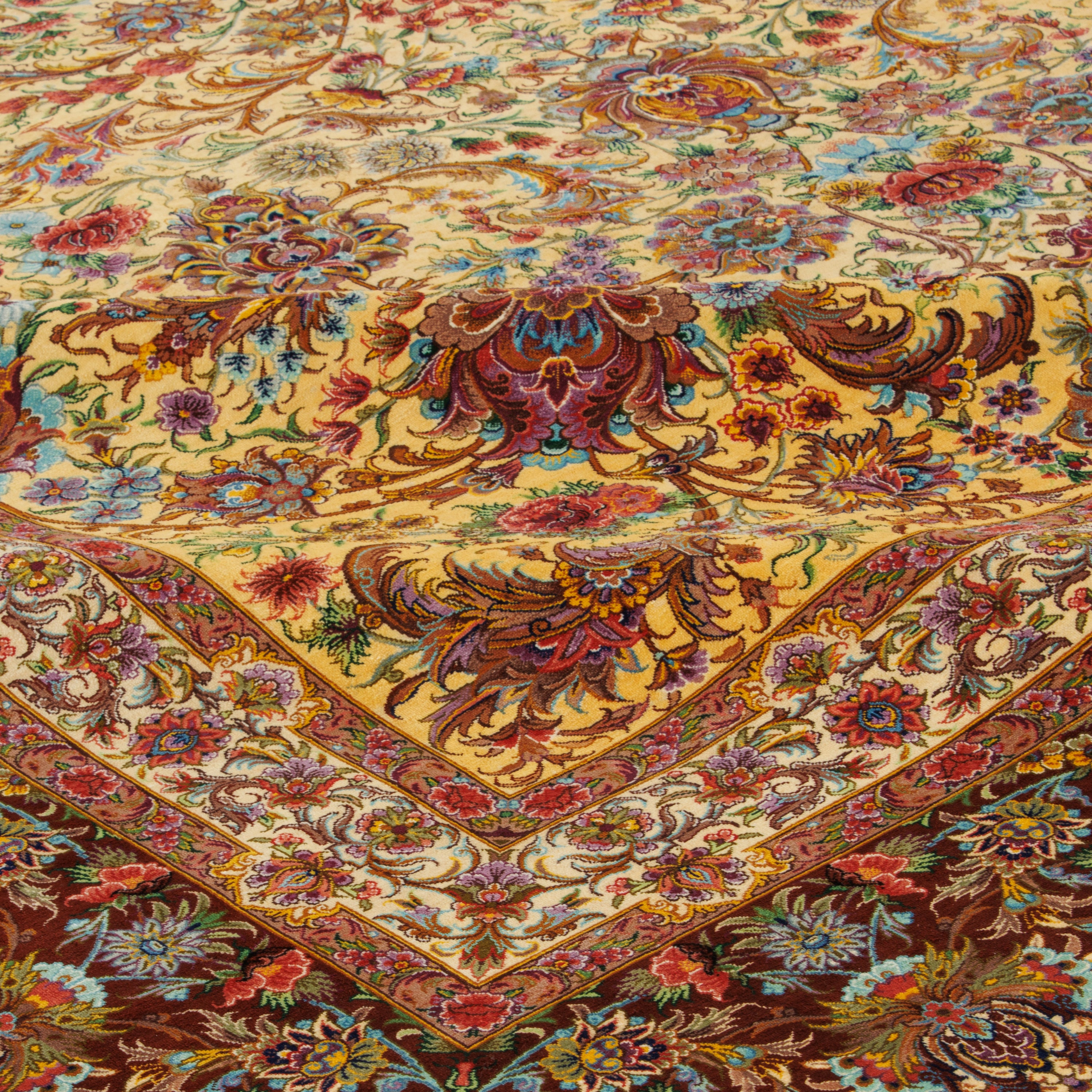 Qom Handmade Carpet — Afshan | Full Silk | 300 × 405 cm | SKU 11201455