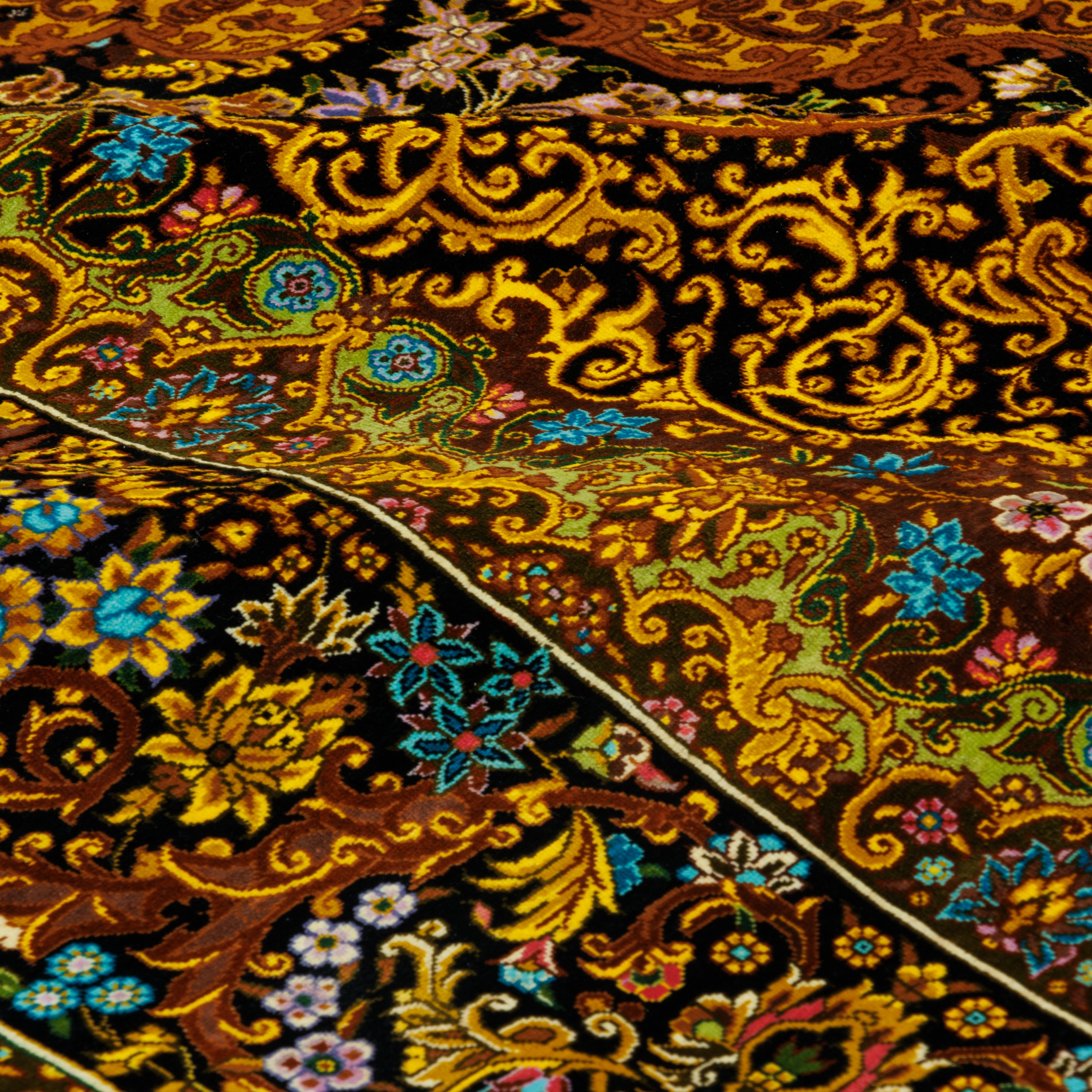 سجادة قم يدوية — لشك ترنج | حرير بالكامل | 200 × 300 سم | رمز المنتج 10601035