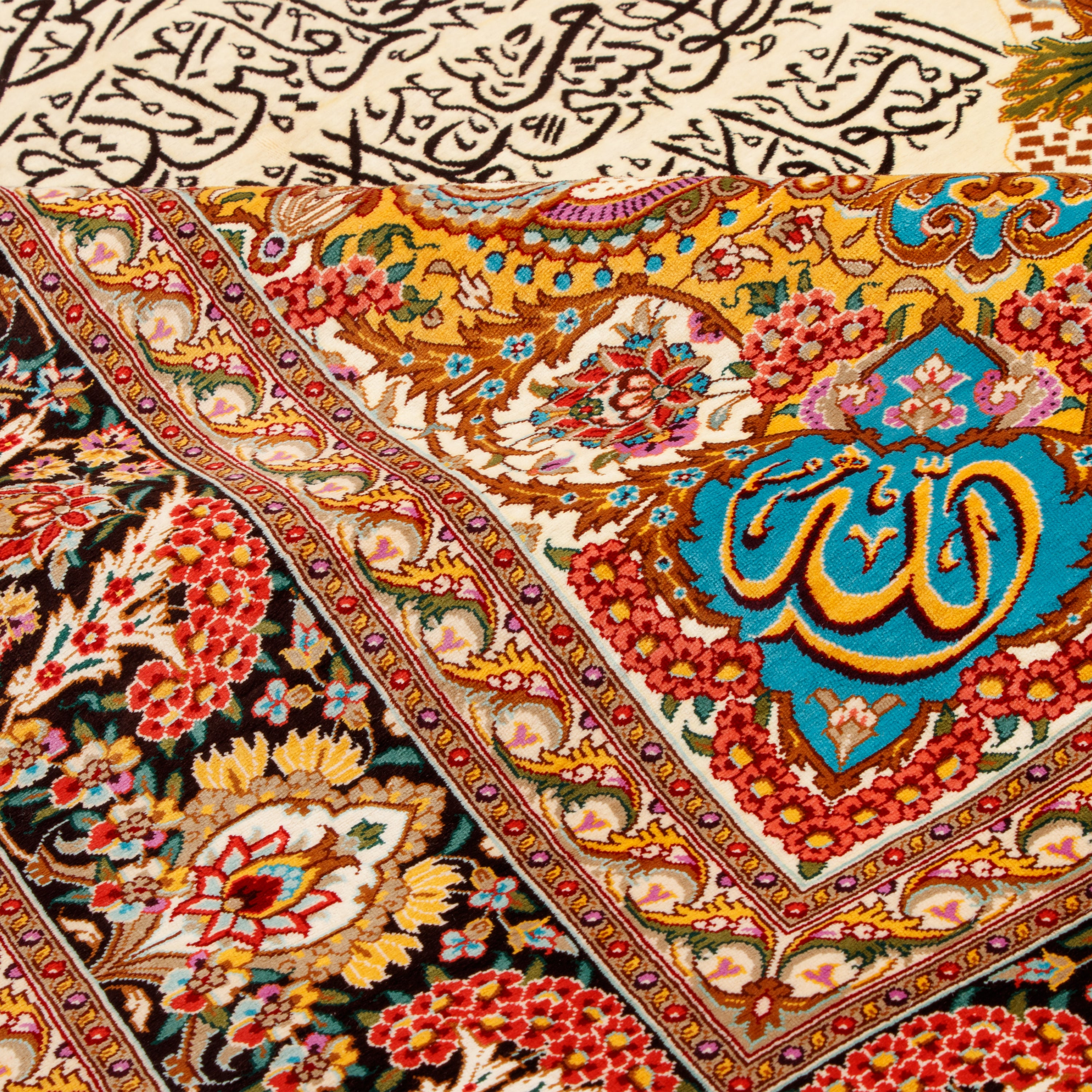 لوحة حائط من السجاد اليدوي قم – سرسار | حرير كامل | 137 × 212 سم | رمز المنتج 70200608