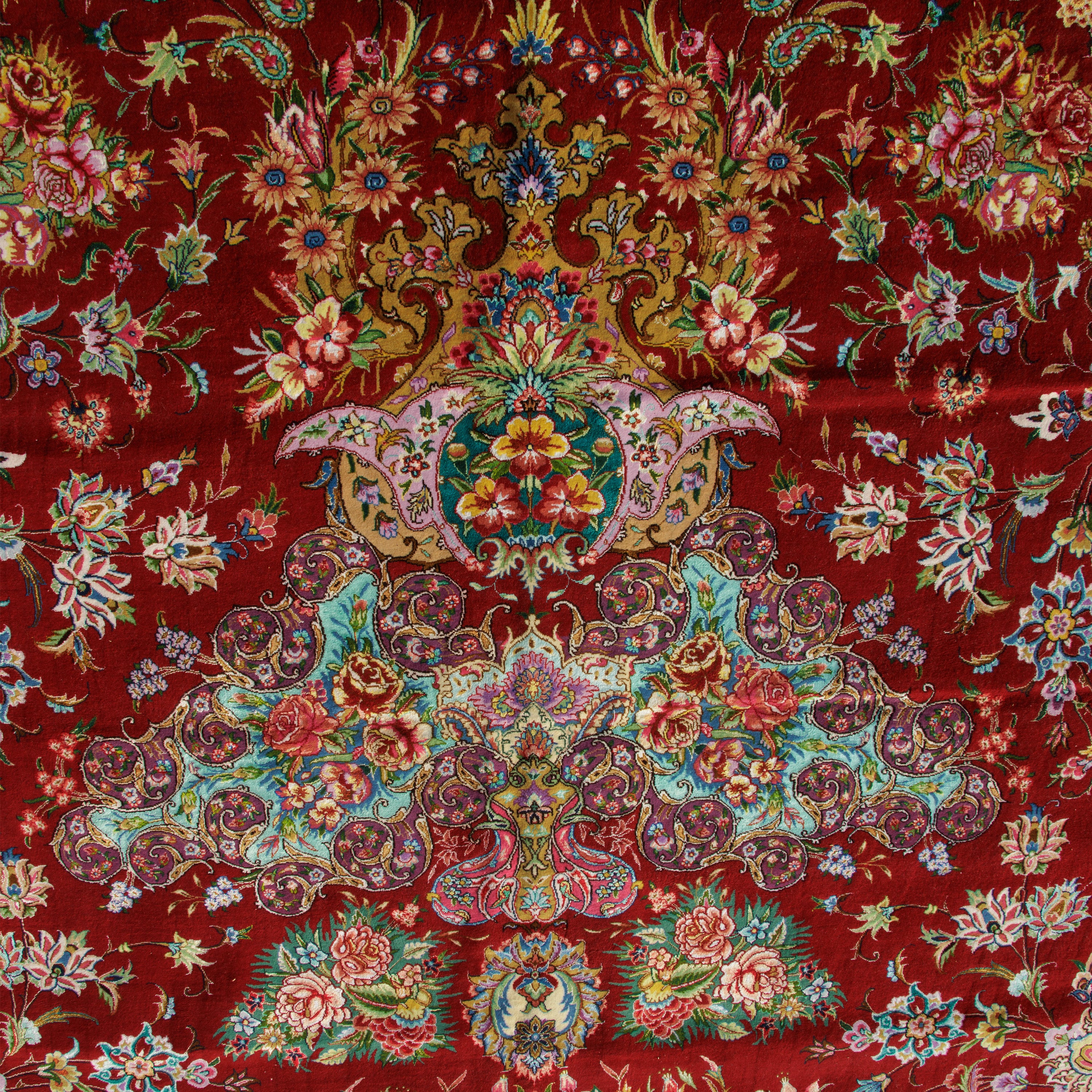 سجادة تبريز يدوية — لَجَك تُرُنج | وبر حريري / سداء حريري | 800 × 1200 سم | رمز المنتج 19601116