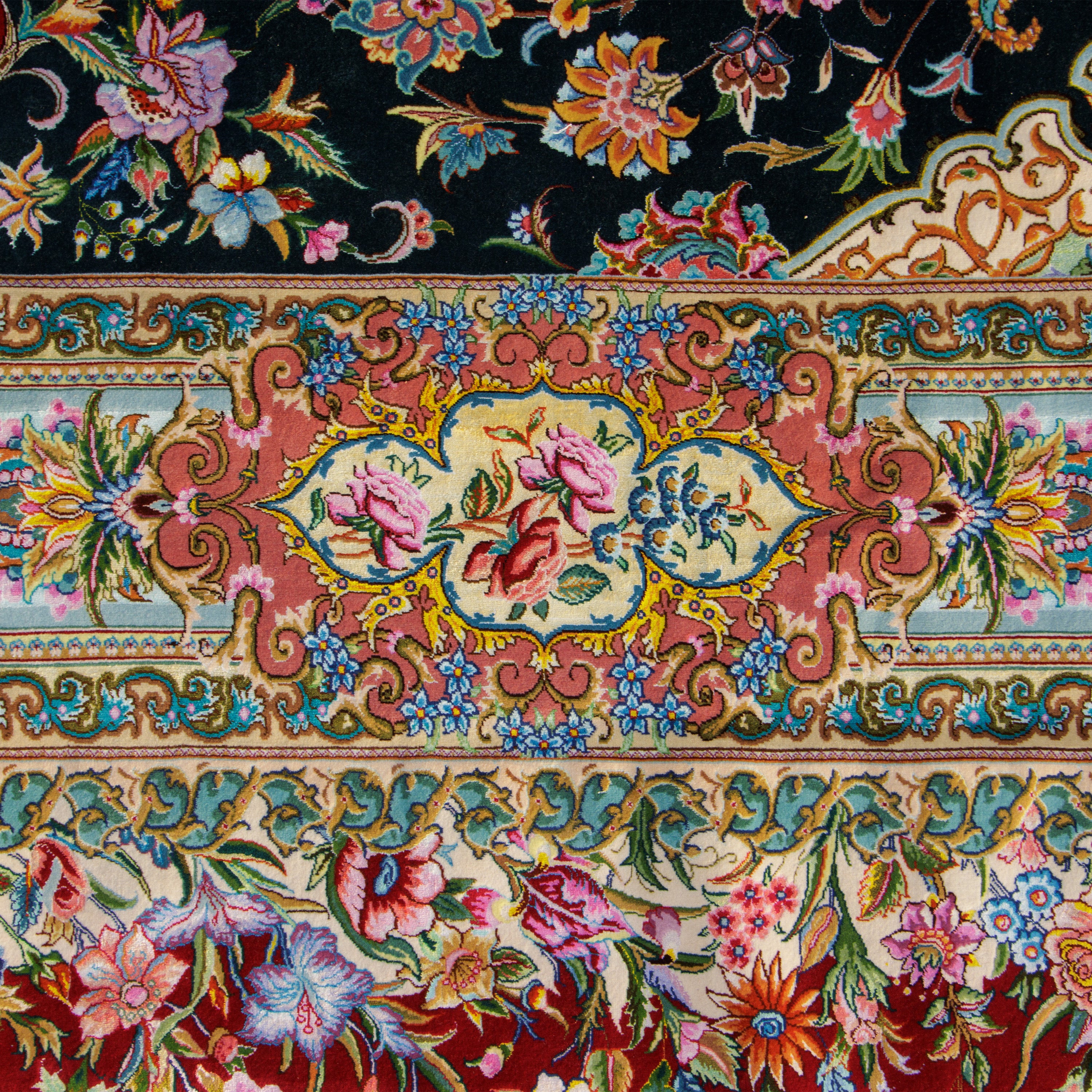 Tabriz Handmade Carpet — Lachak Toranj | Full Silk | 1000 × 1000 cm | SKU 110001185